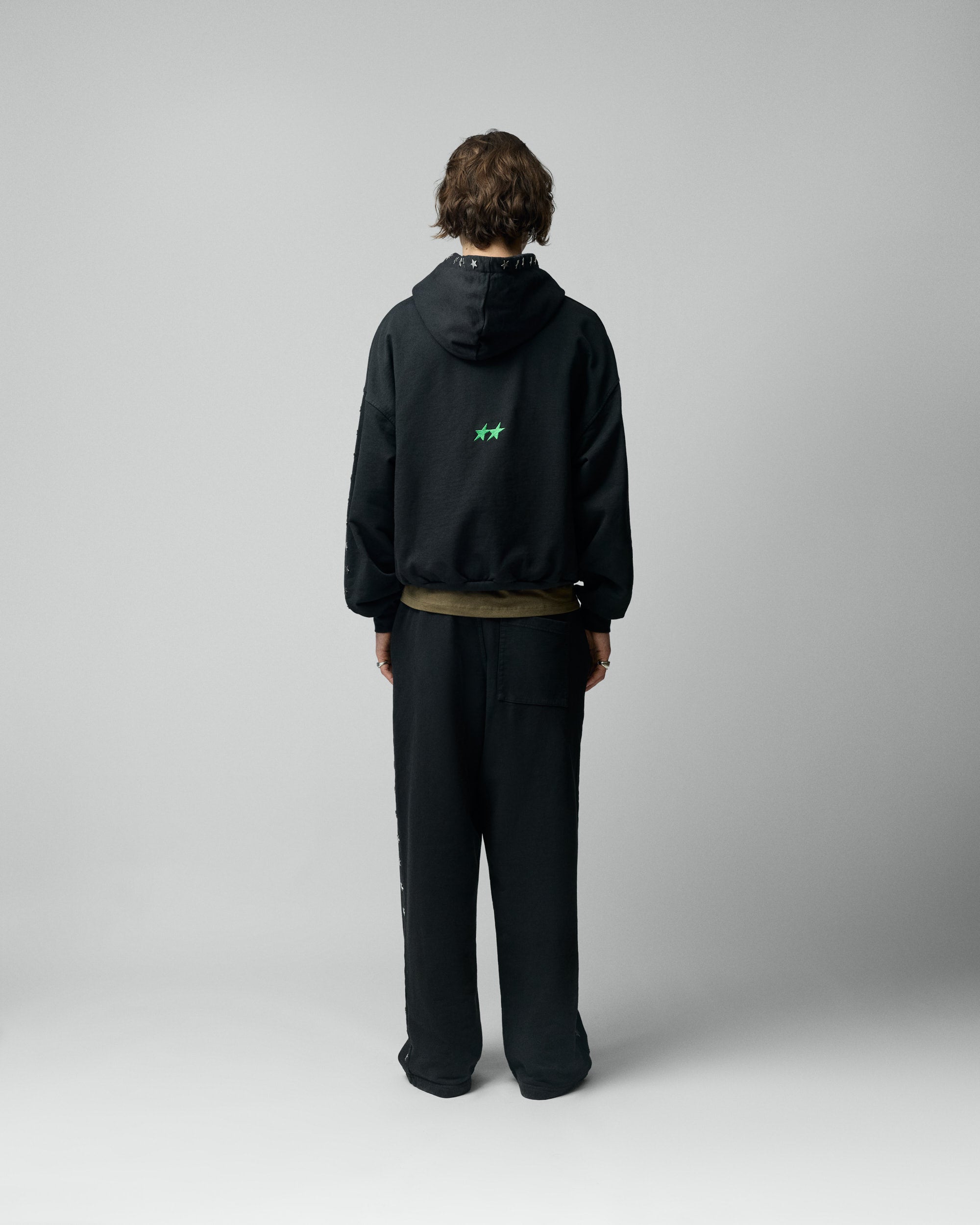 Stars Studded Coal Hoodie