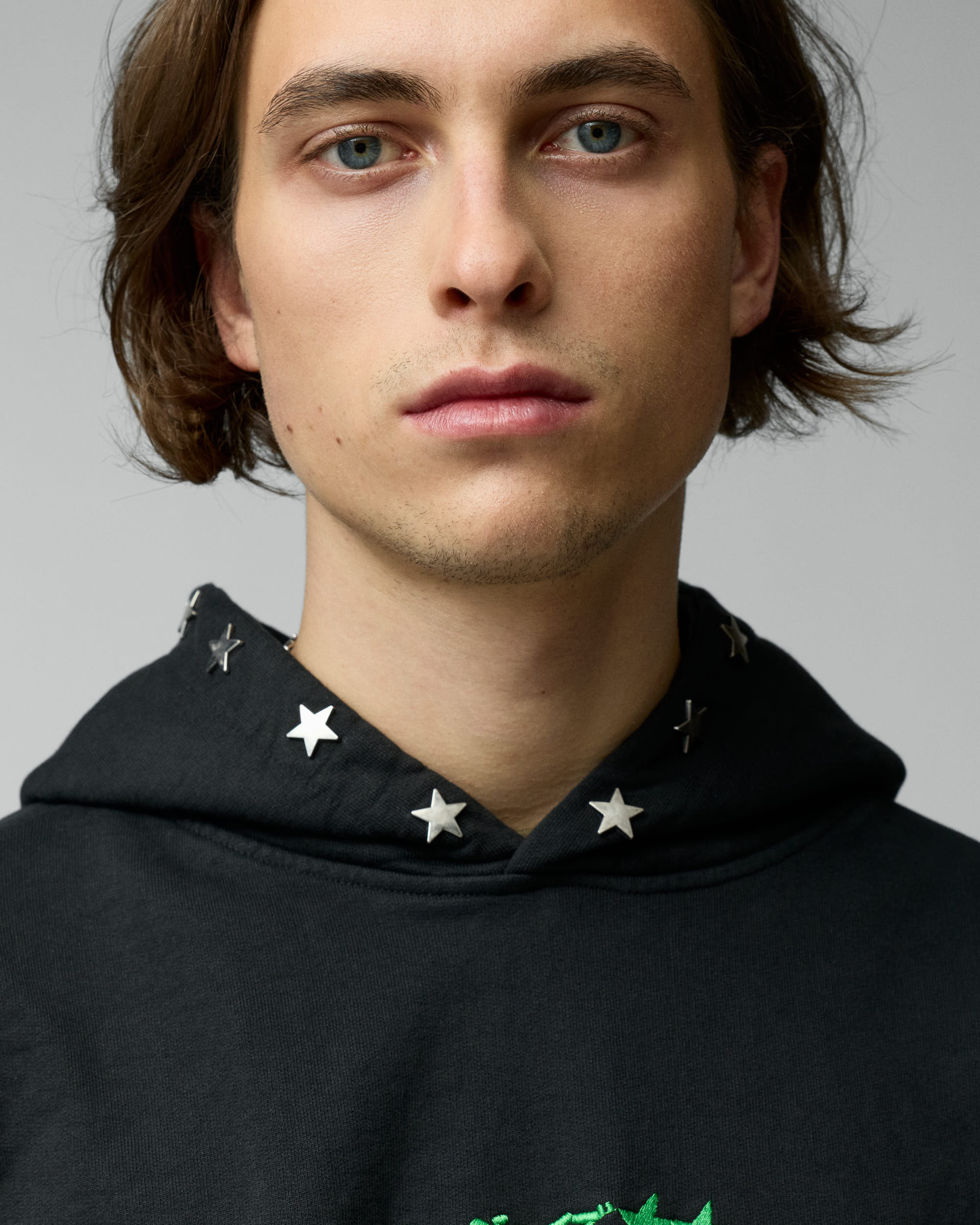 Stars Studded Coal Hoodie – Twojeys