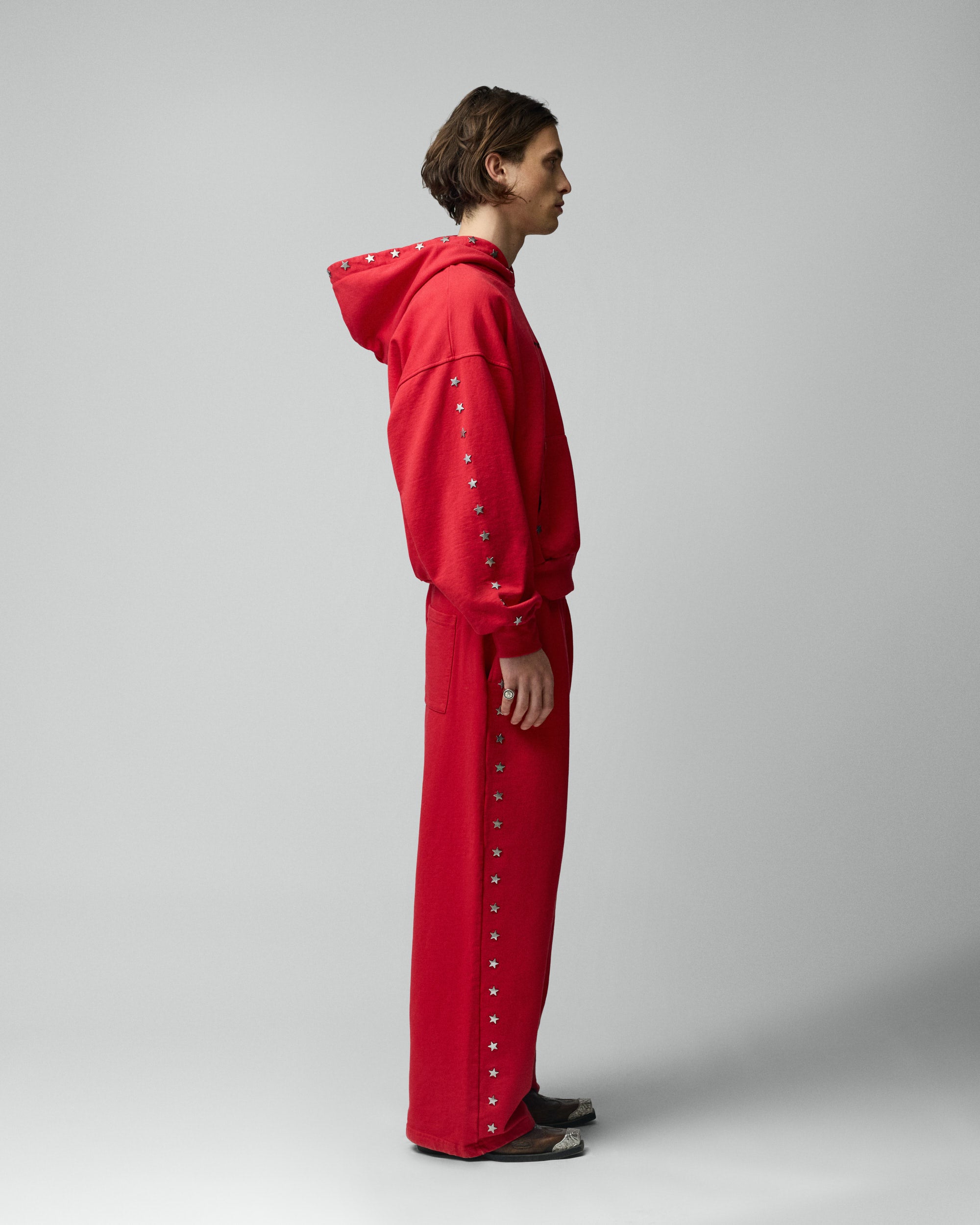 Stars Studded Red Sweatpants