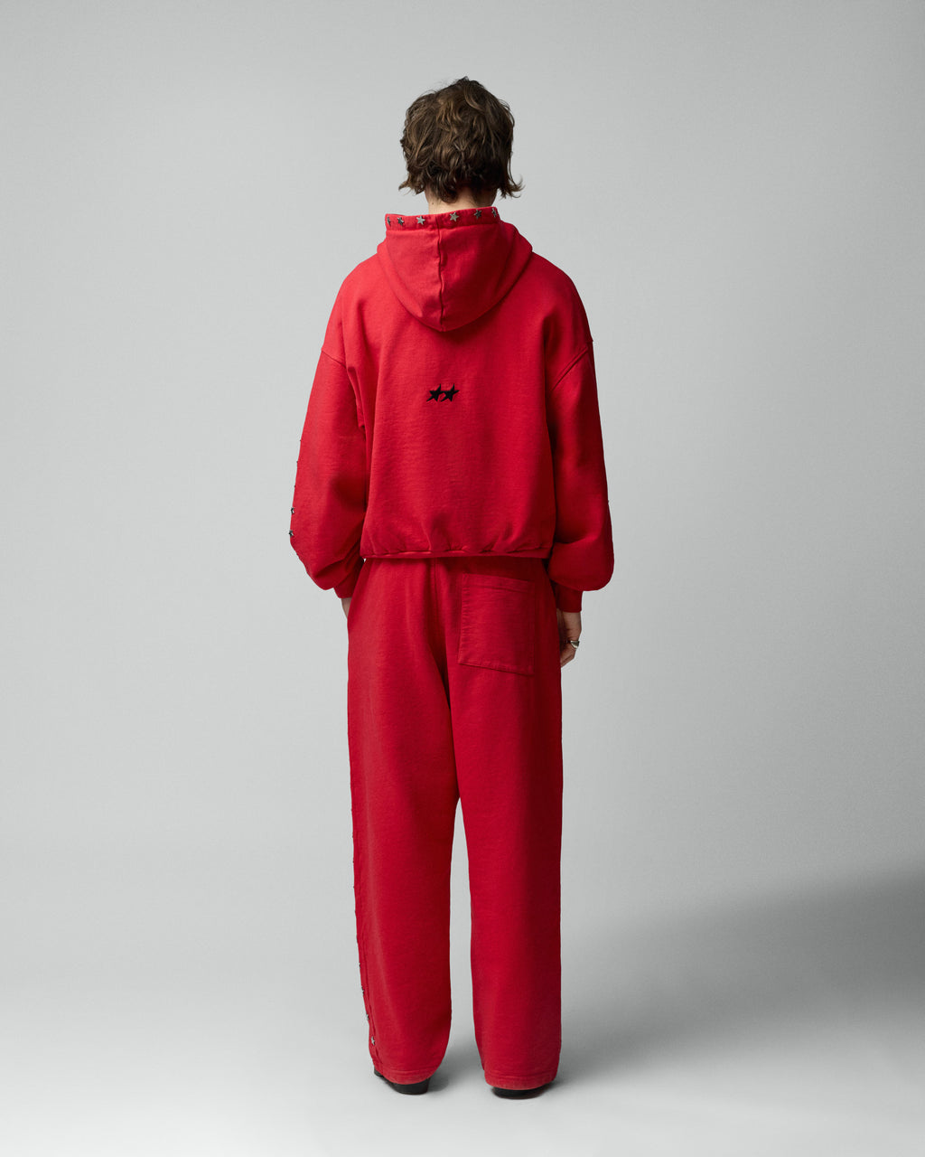 Stars Studded Red Sweatpants