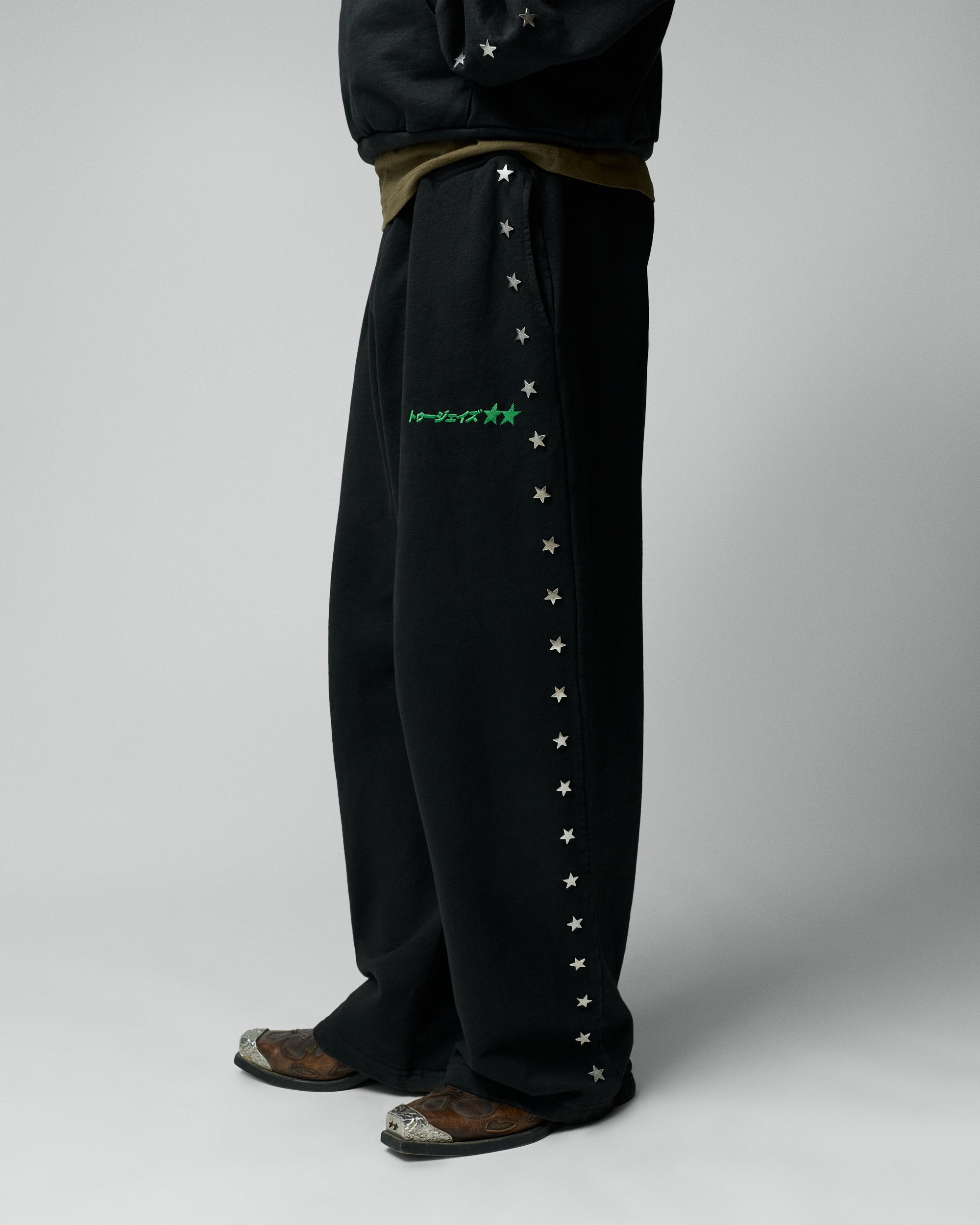 Stars Studded Coal Sweatpants