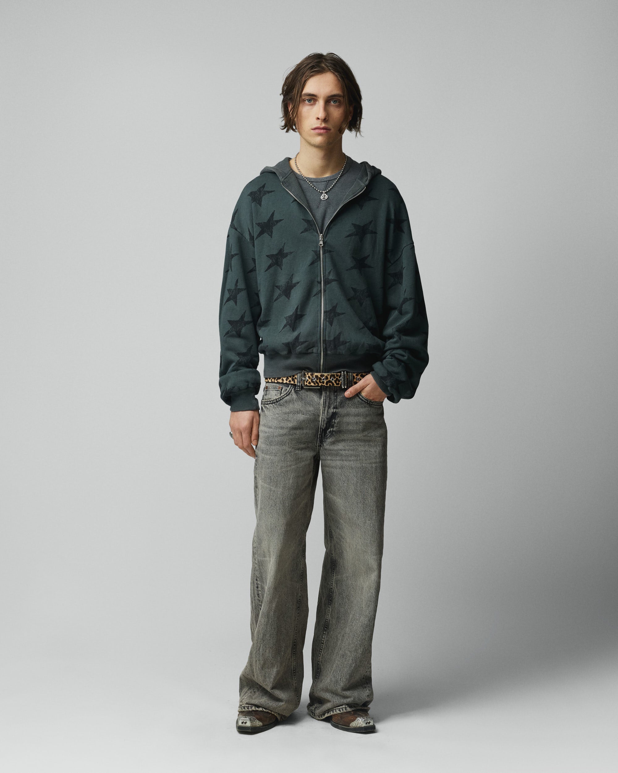 All Over Reversible Full-zip Black