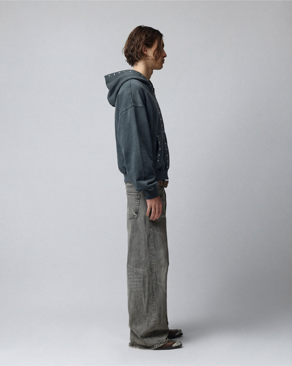 Studded Zipper Black