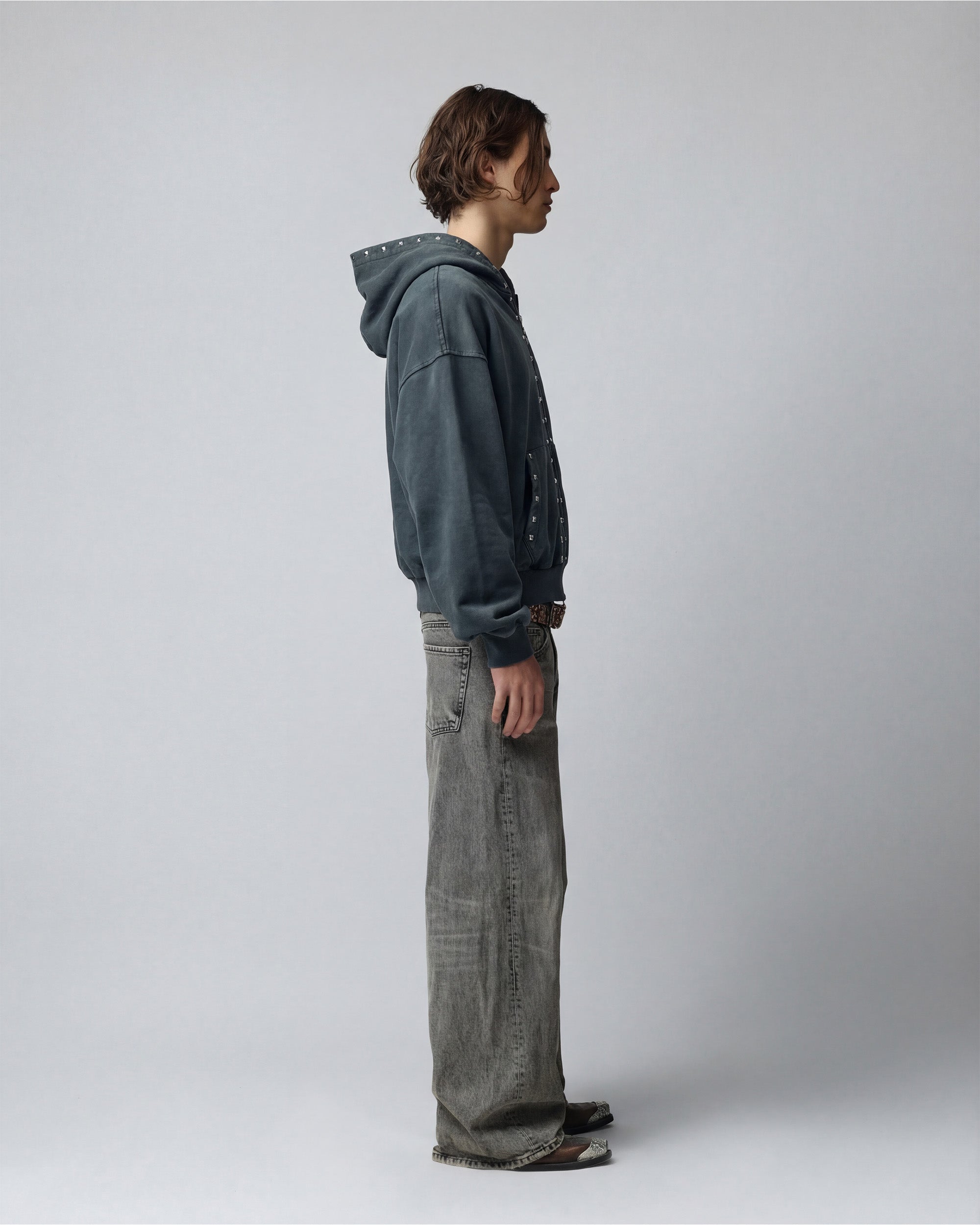 Studded Zipper Black