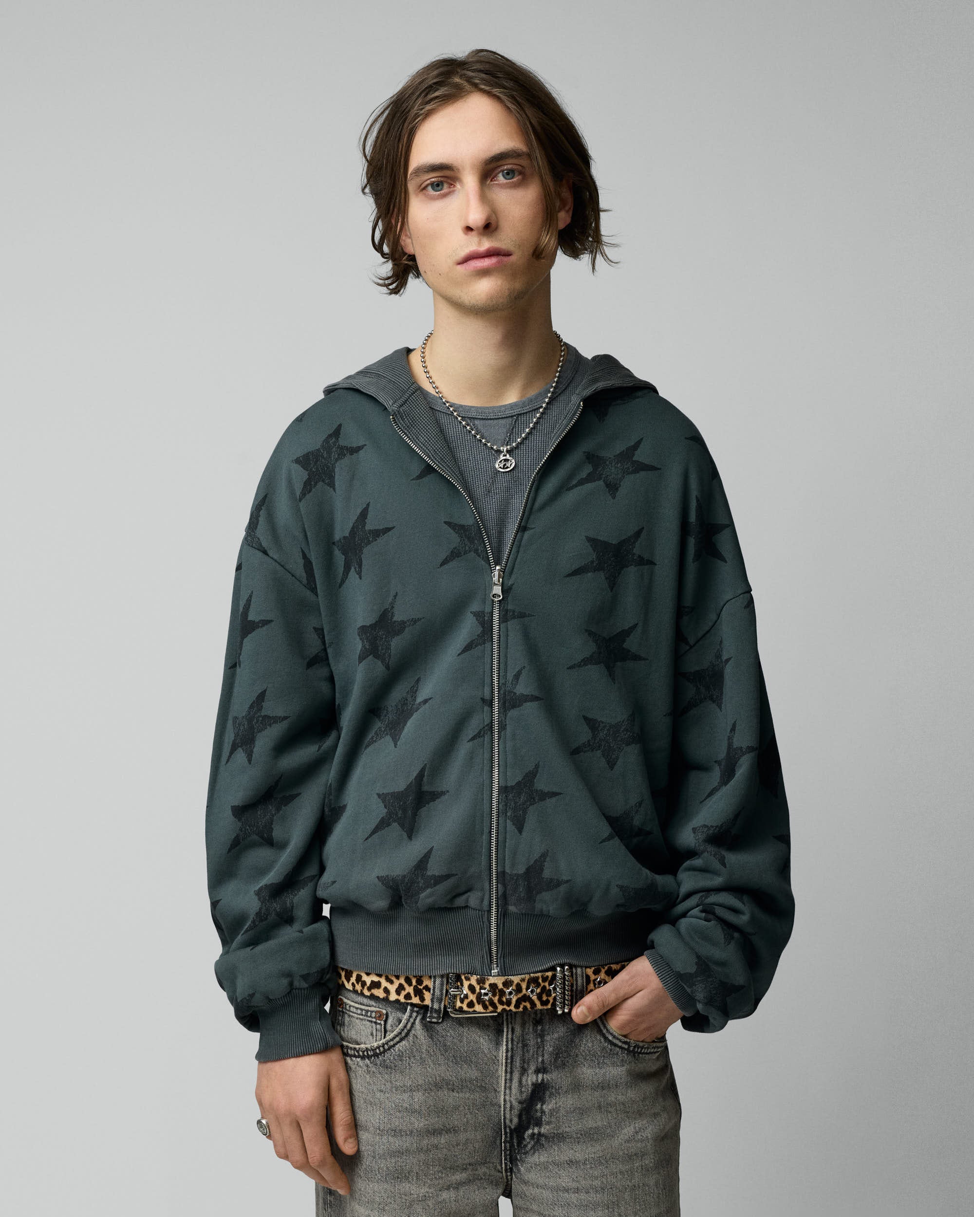 All Over Reversible Full-zip Black