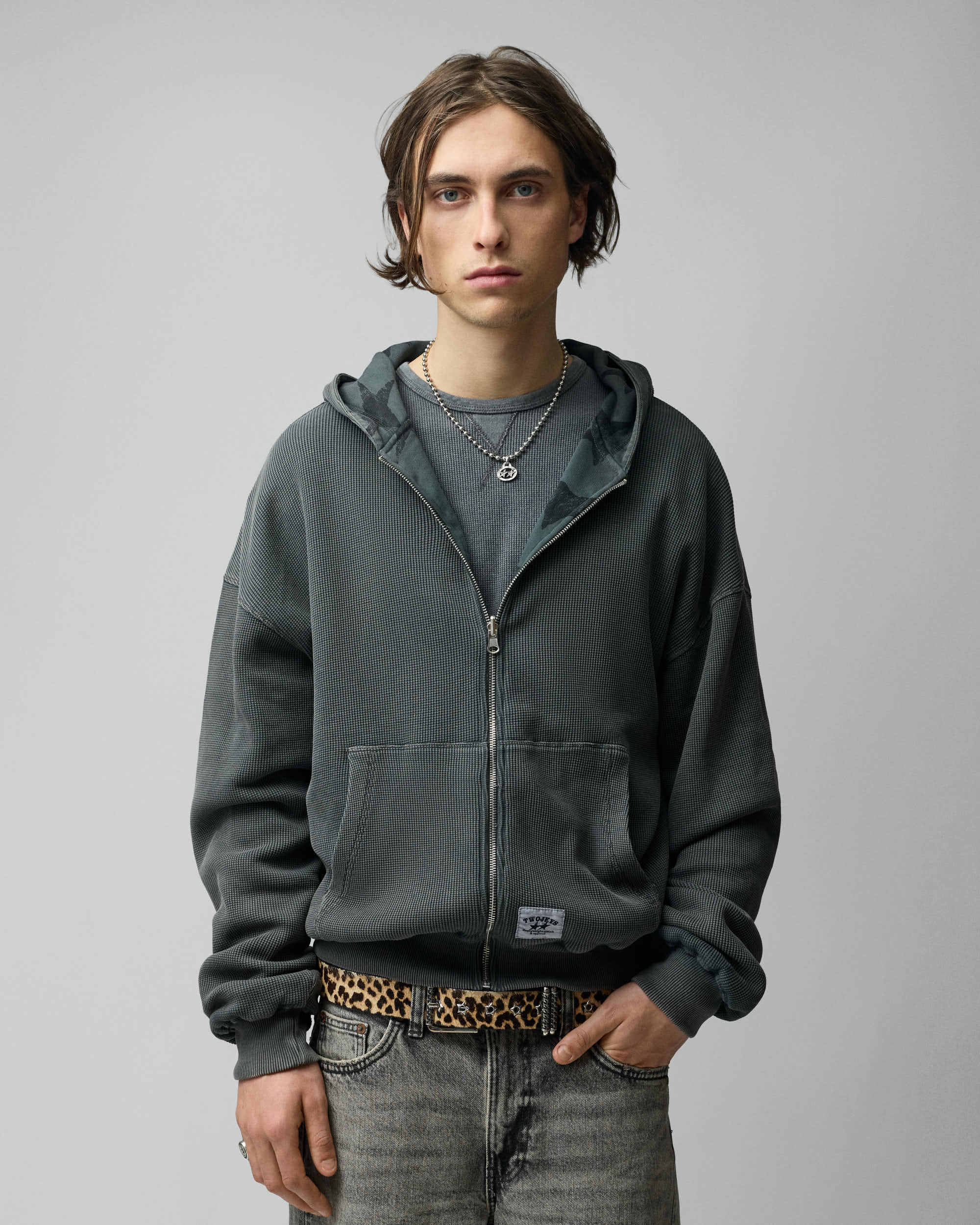 All Over Reversible Full-zip Black