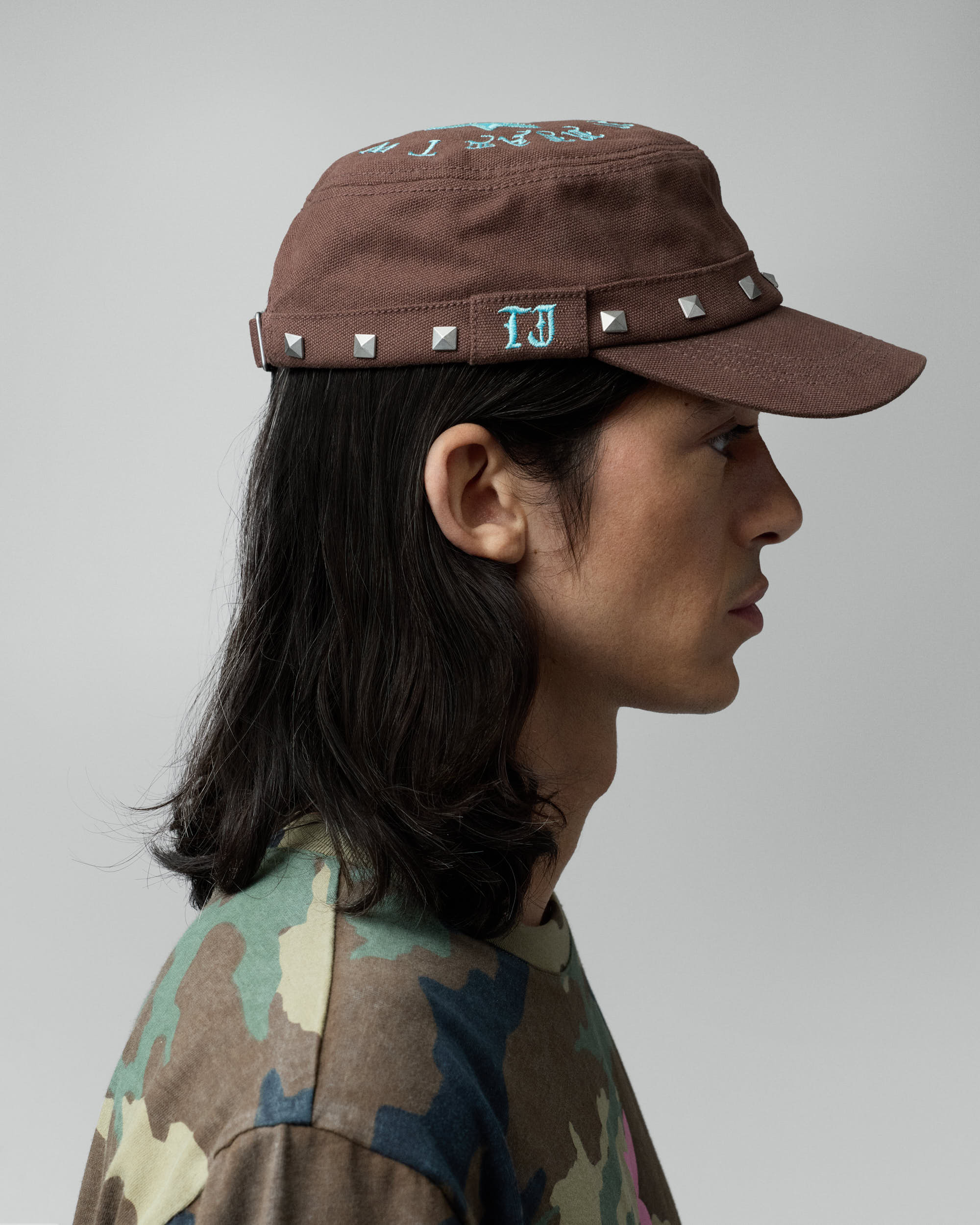 Studded Brown Guerrilla Cap