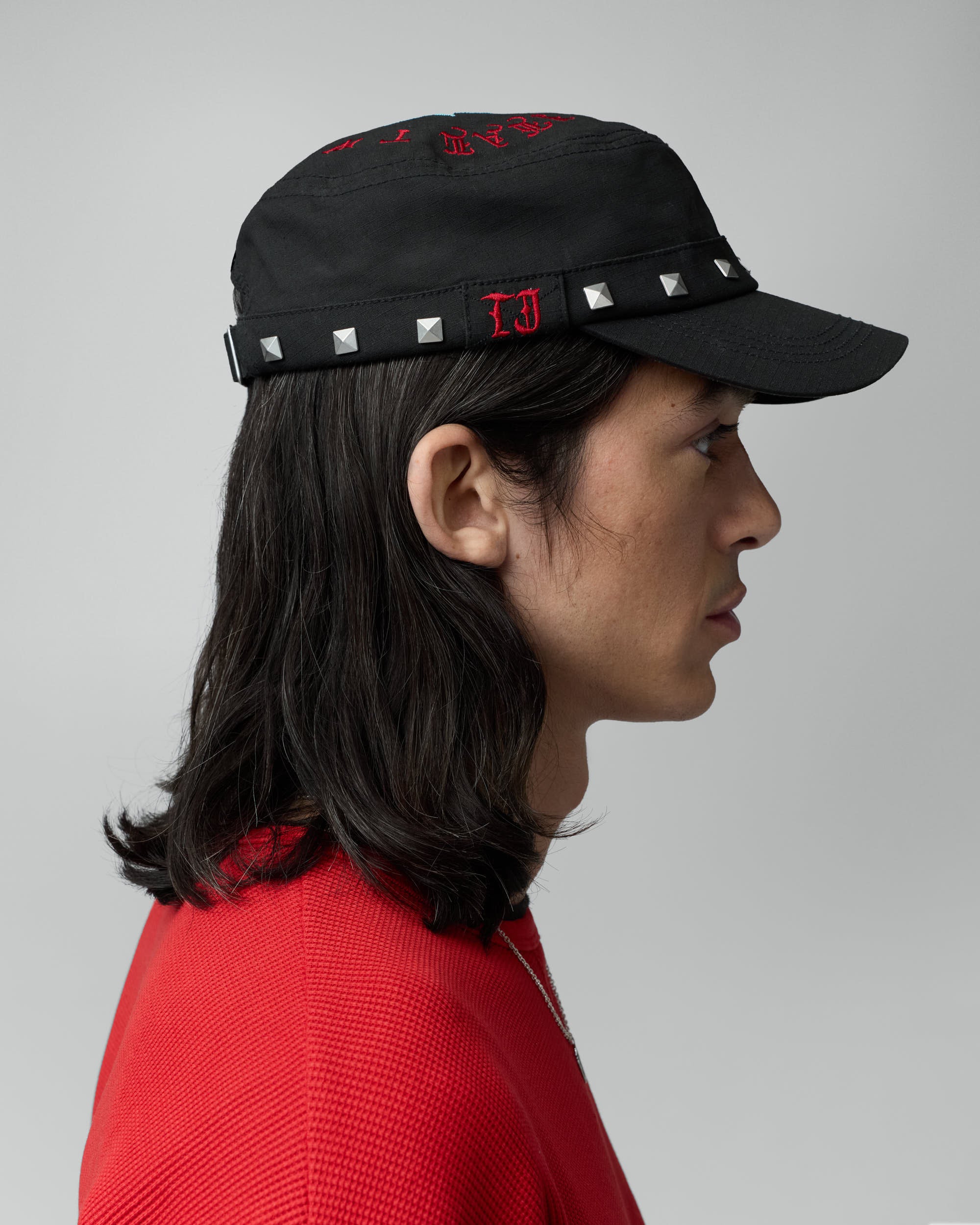 Studded Black Guerrilla Cap