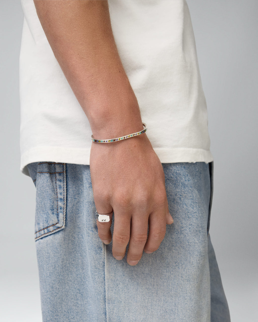 Enameled Multicolor Starline Bangle