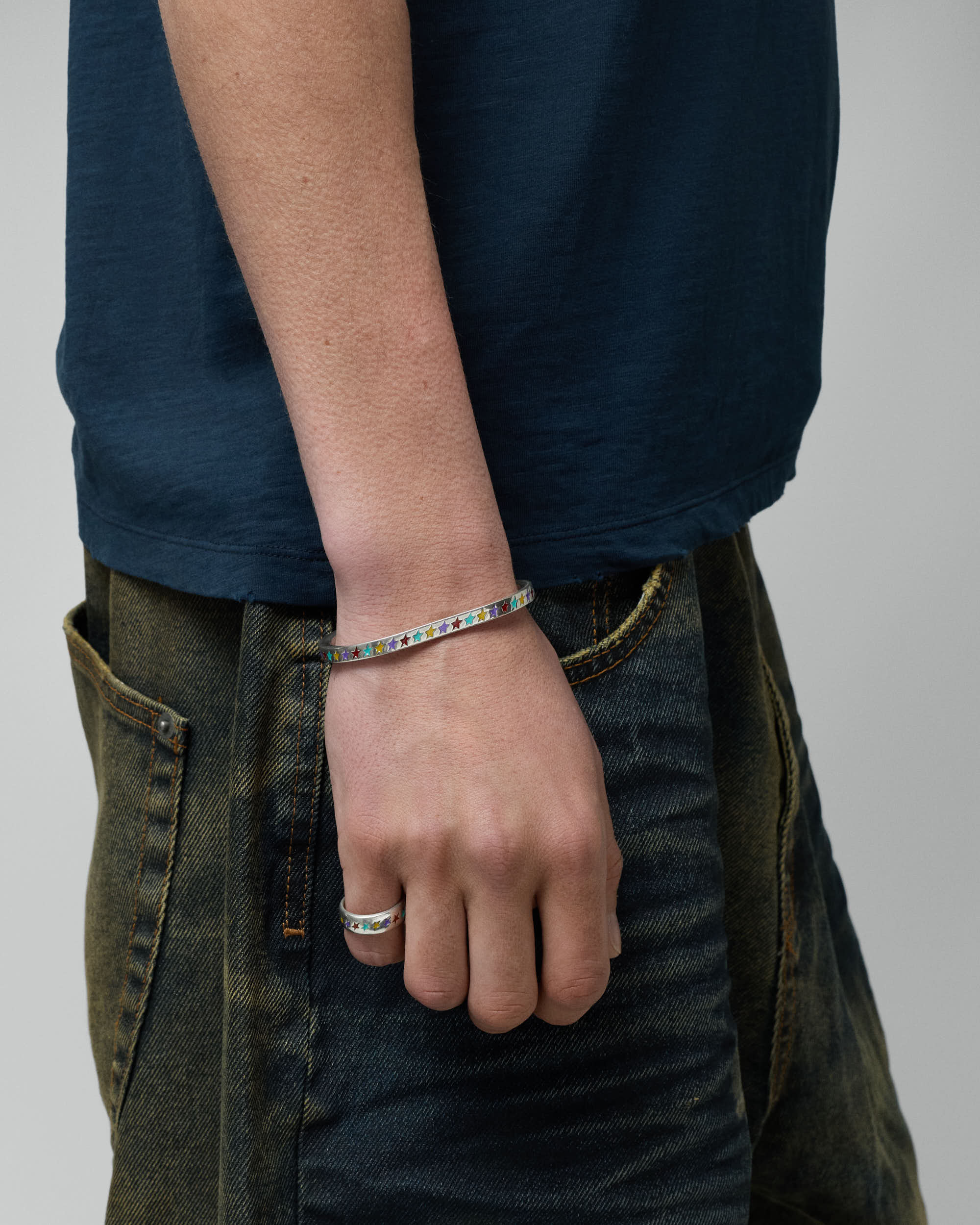 Enameled Multicolor Starline Big Bangle