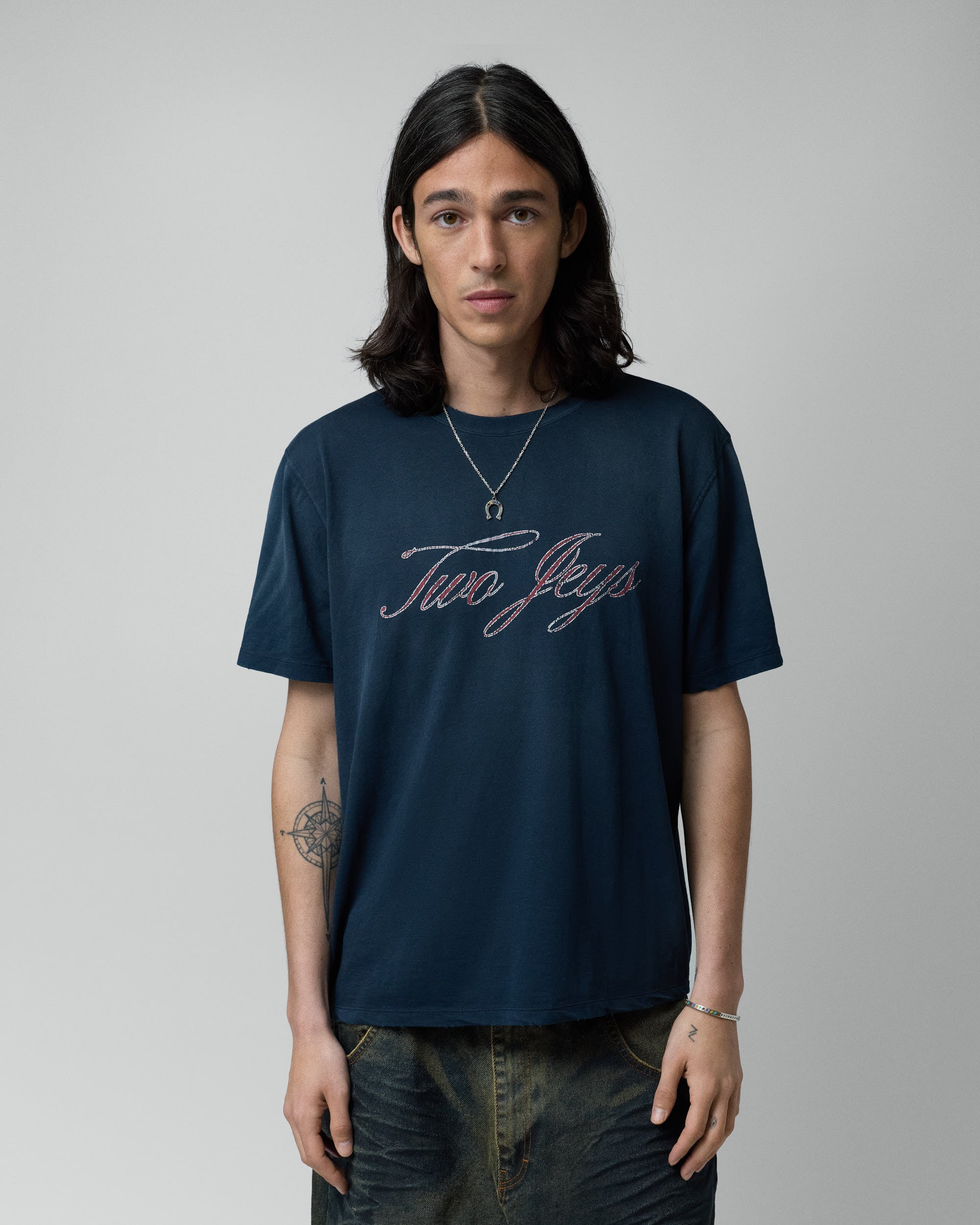 Twojeys Blue Scripted Tee