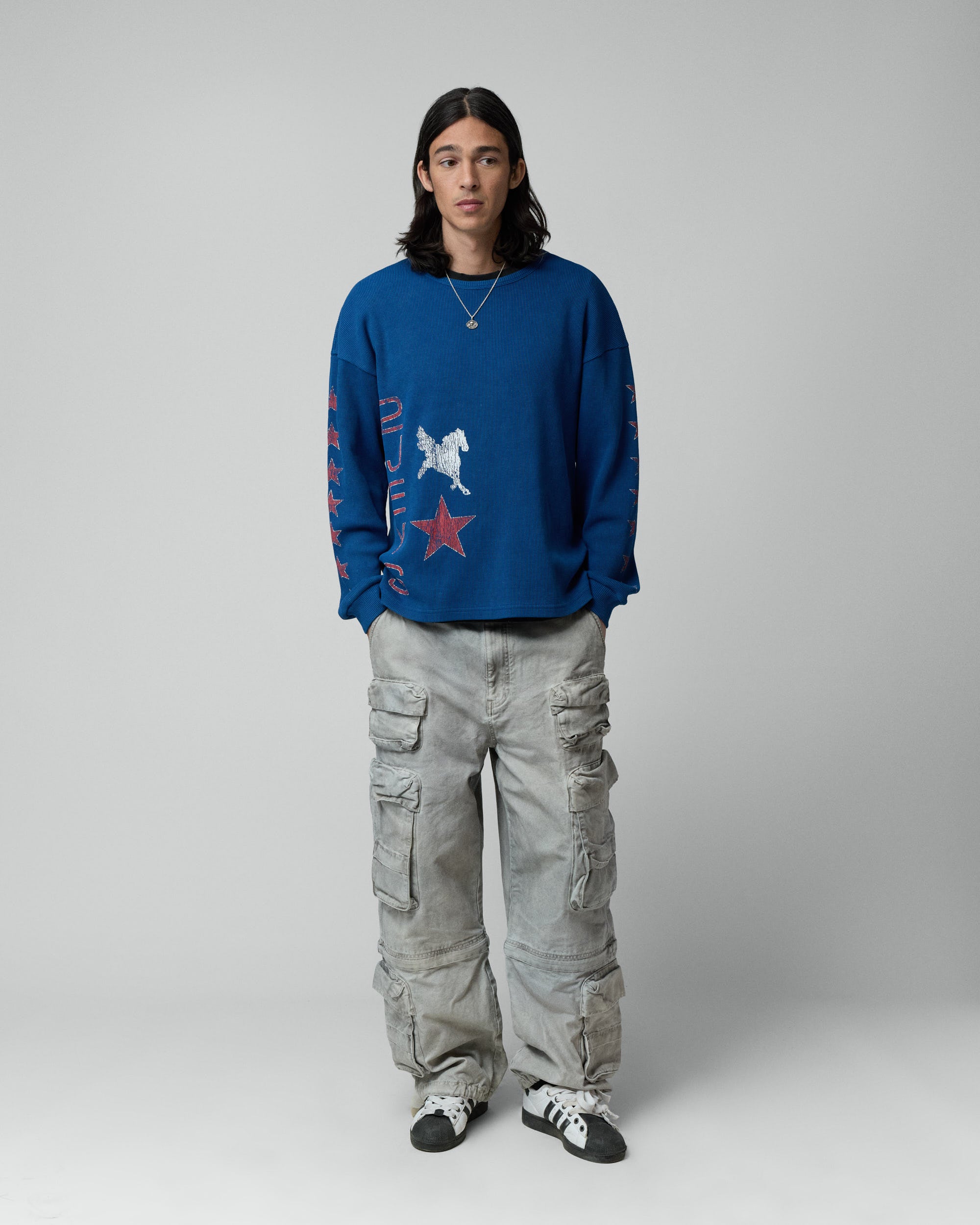 Sterling Waffle Longsleeve Navy – Twojeys