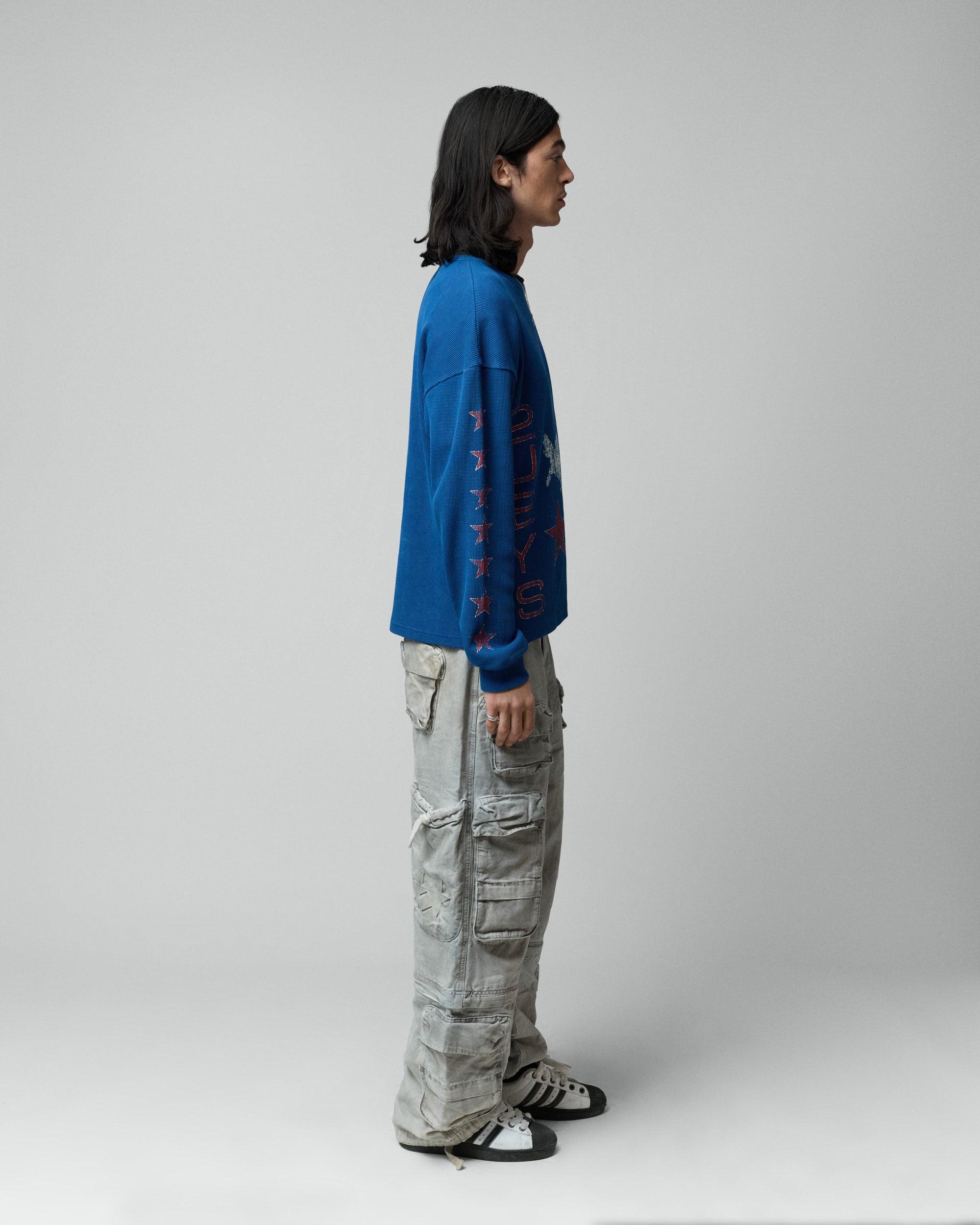 Sterling Waffle Longsleeve Navy – Twojeys