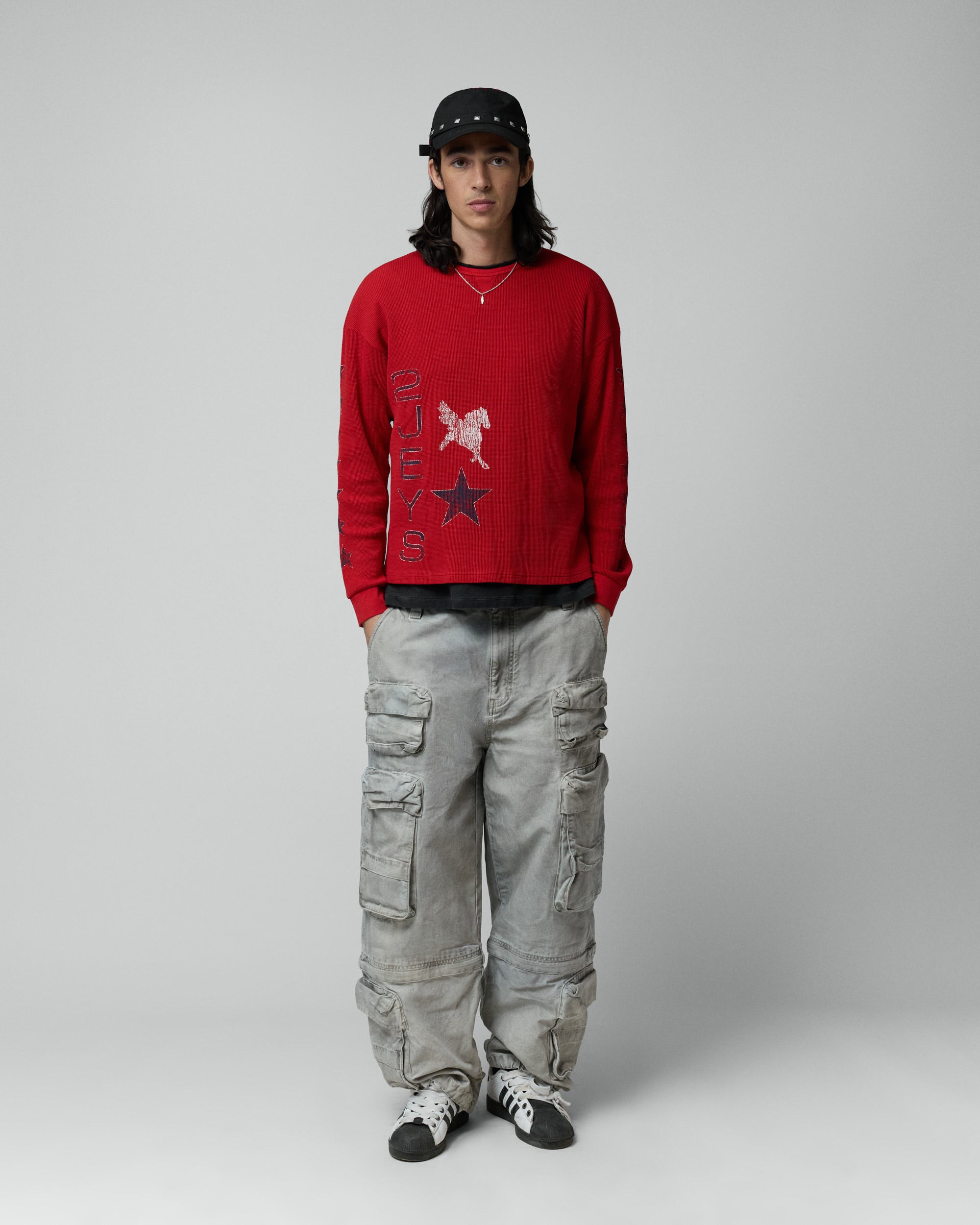 Sterling Waffle Longsleeve Red – Twojeys