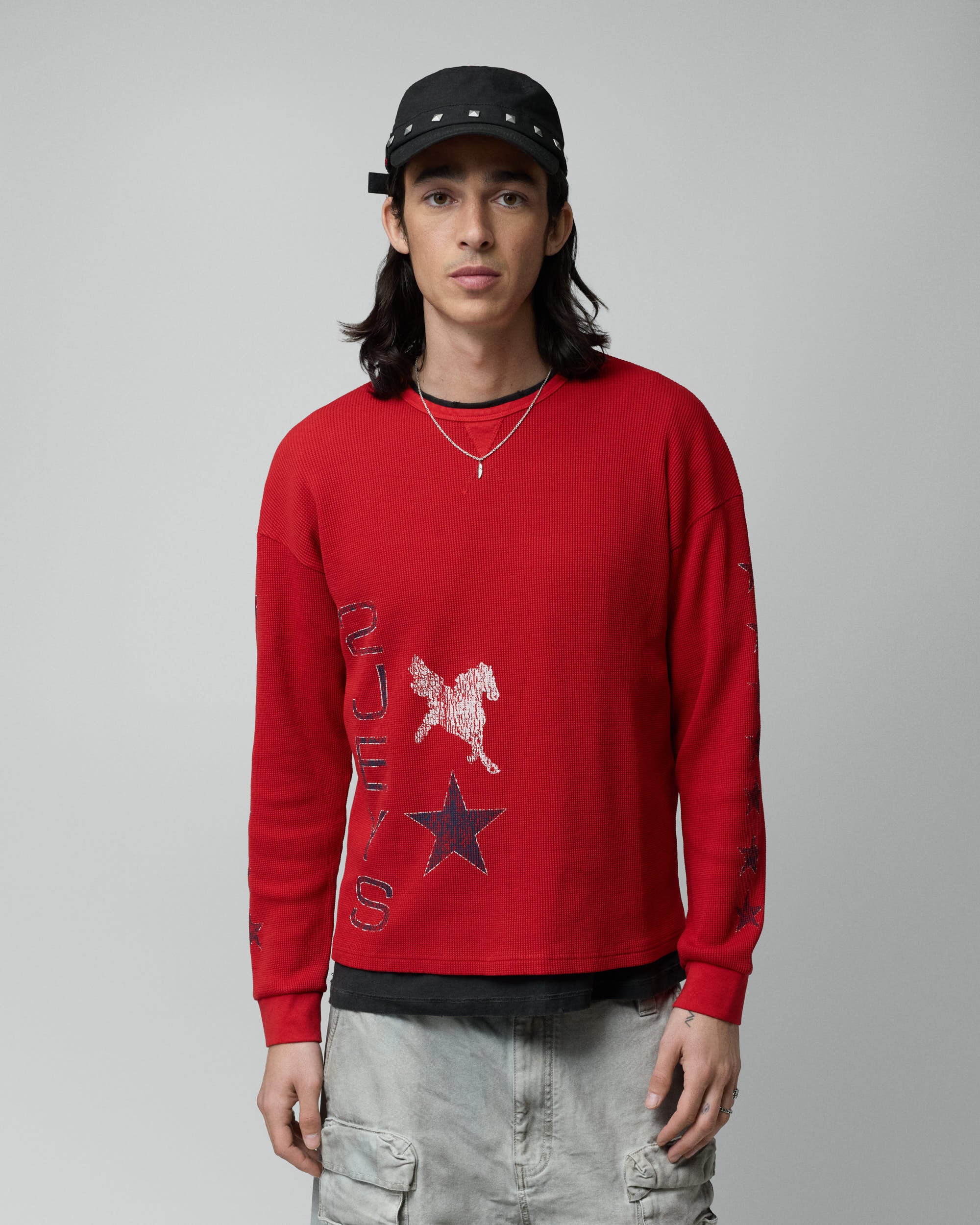 Sterling Waffle Longsleeve Red – Twojeys