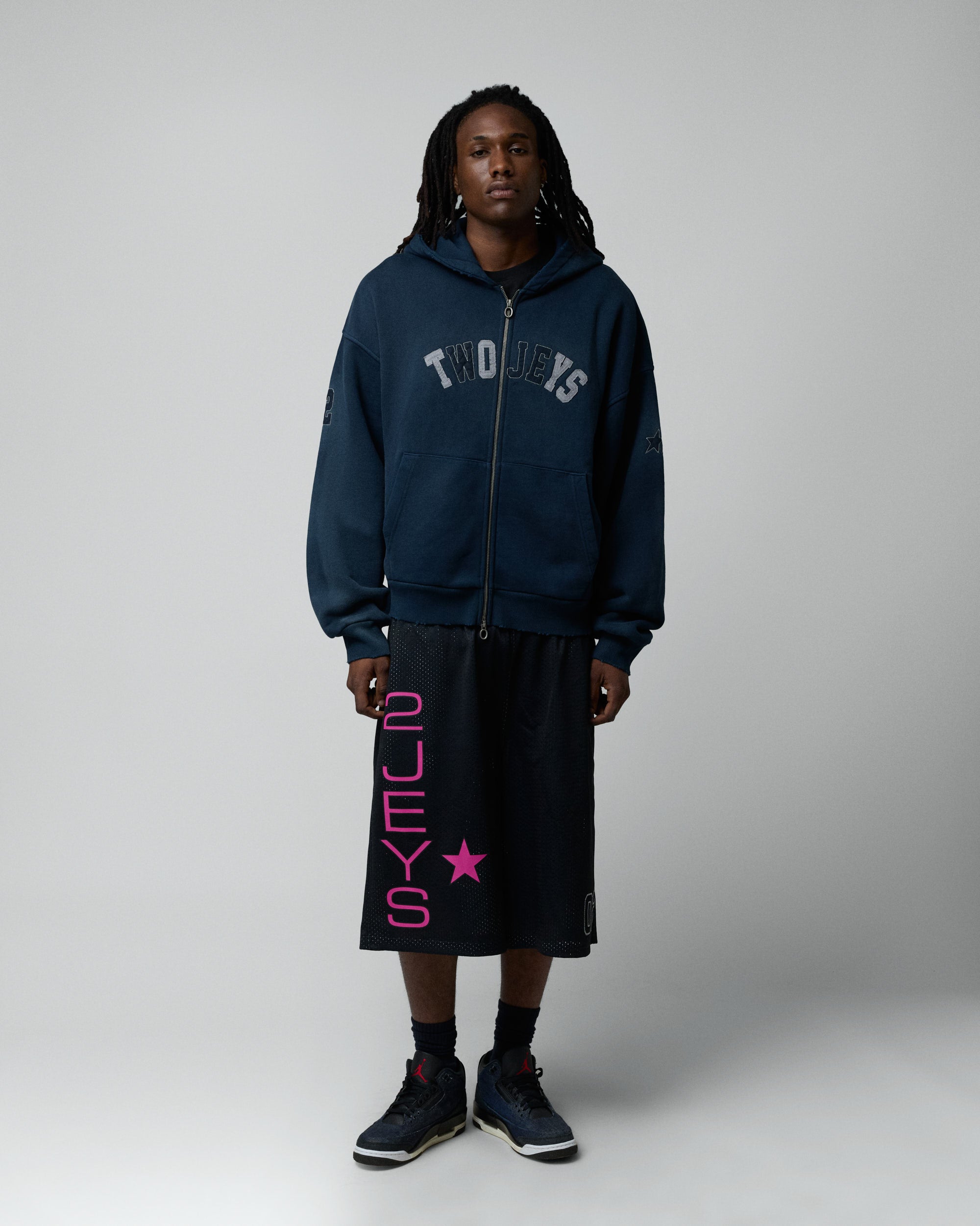 Vintage Varsity Zipper Navy