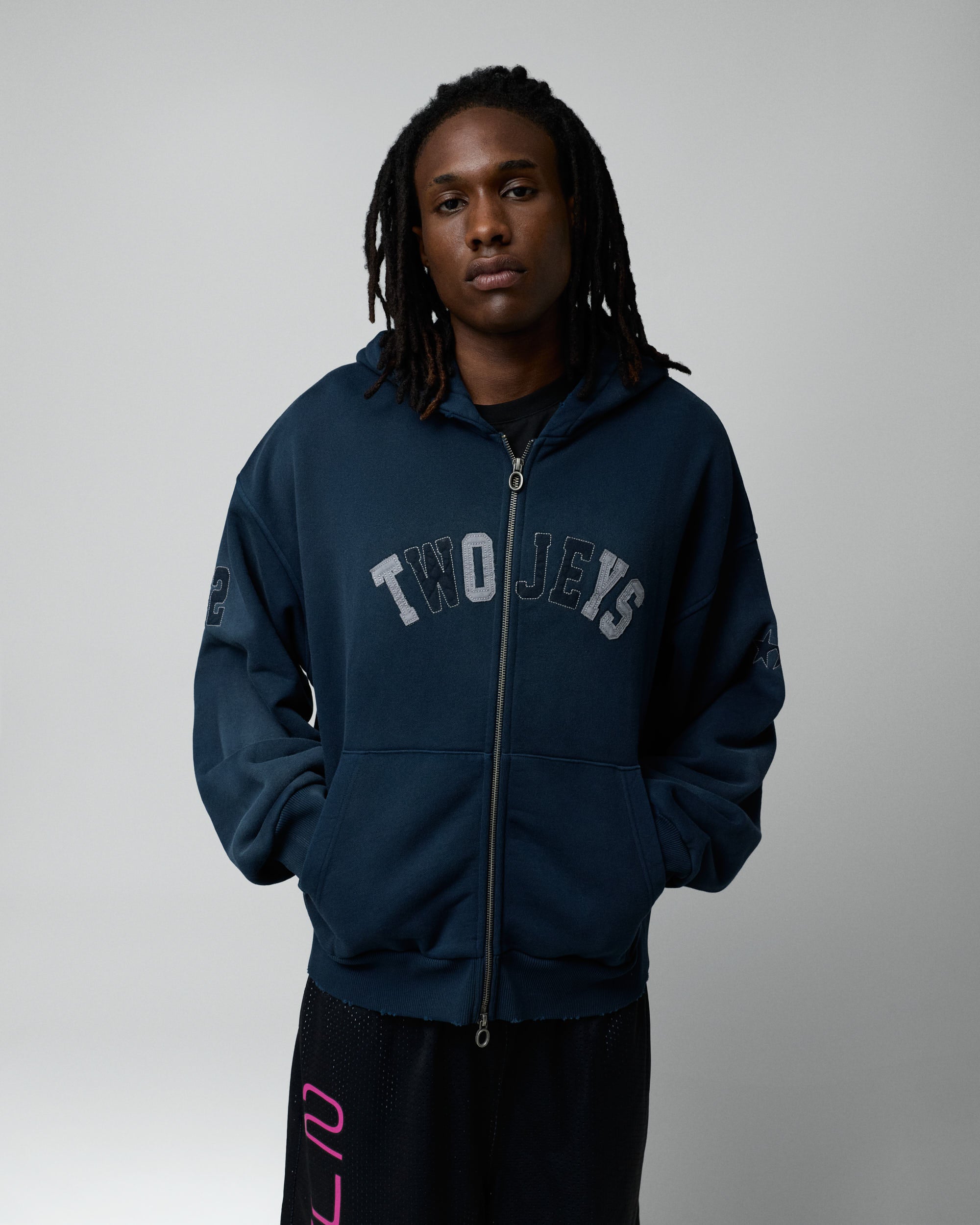 Vintage Varsity Zipper Navy