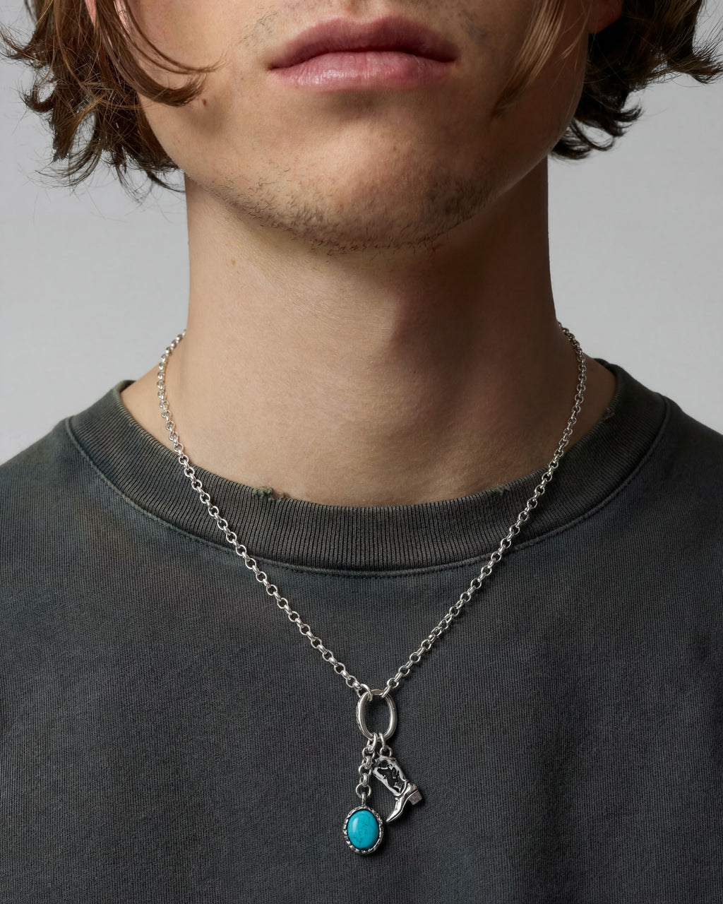 Turquoise Boot Necklace