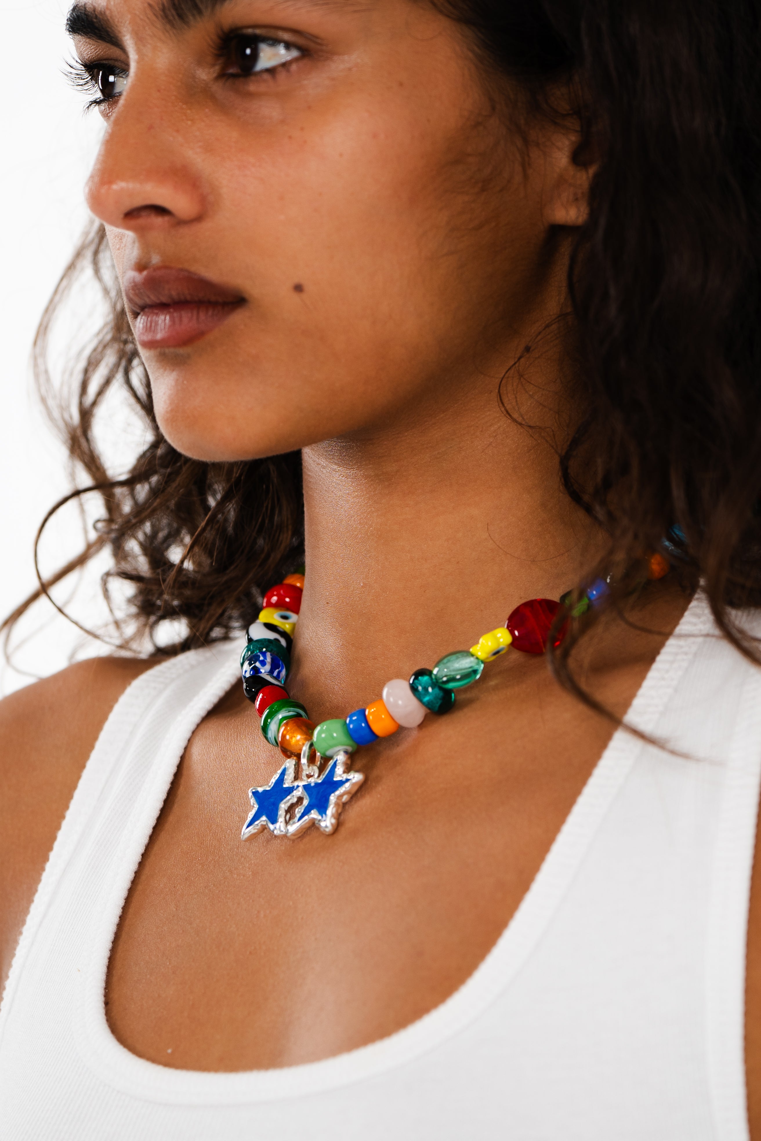 Blue Melted Stars Necklace
