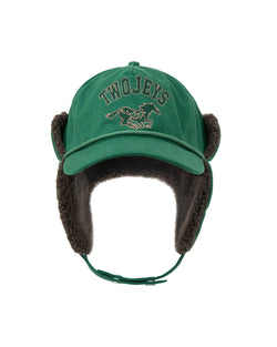 Twojeys Varsity Green Earflap – front view