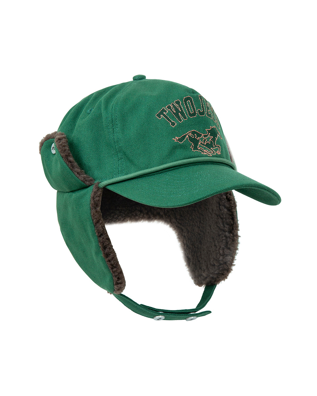 Twojeys Varsity Green Earflap – back view