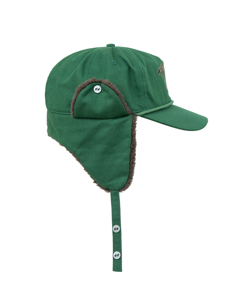 Twojeys Varsity Green Earflap – detail