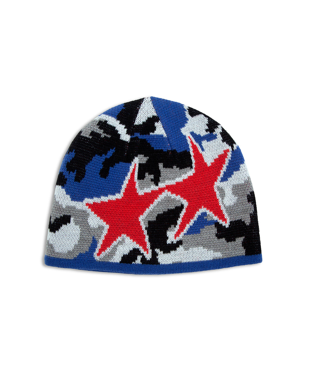 Reversible Icon Camo/Navy Beanie – front view