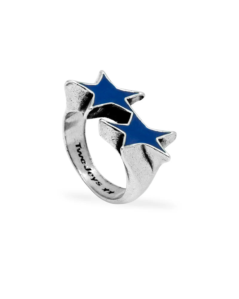 Icon Blue Enameled Single Ring
