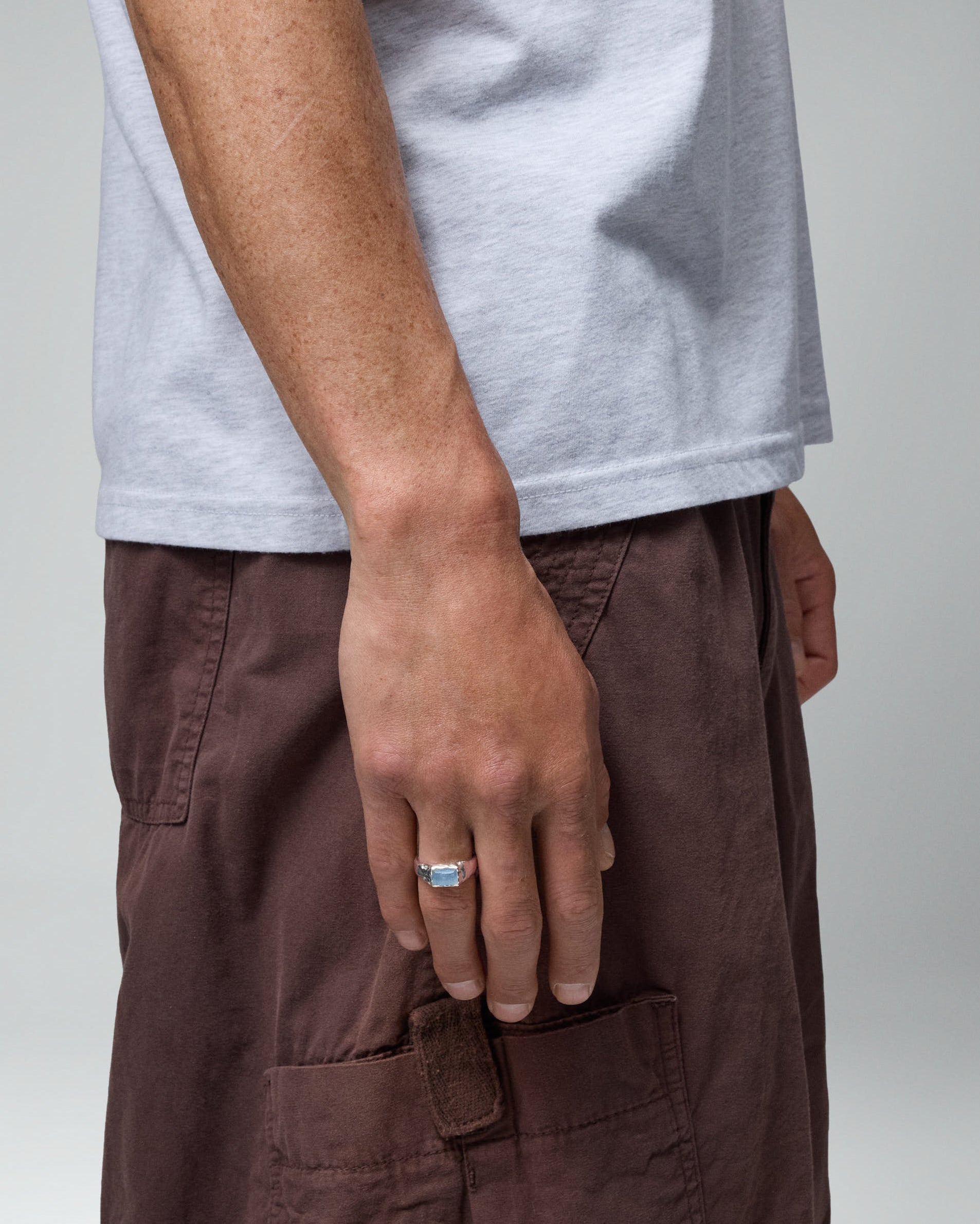 Rectangular Blue Stone Ring