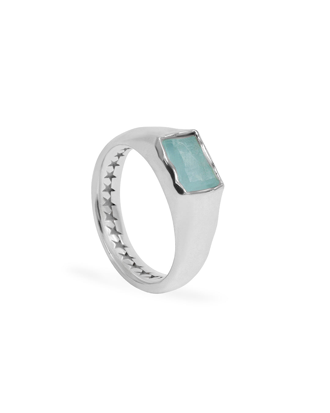 Rectangular Blue Stone Ring