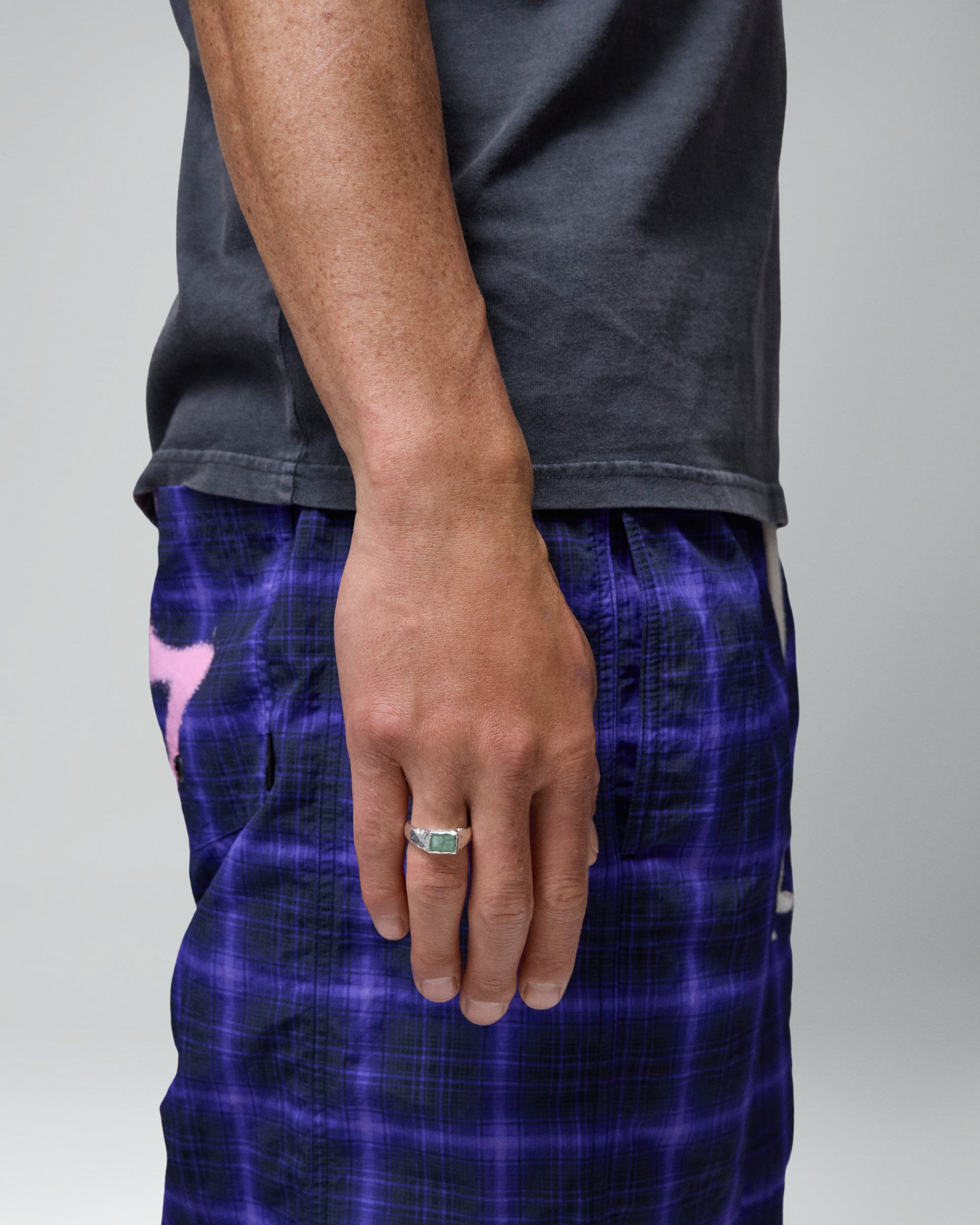 Rectangular Green Stone Ring