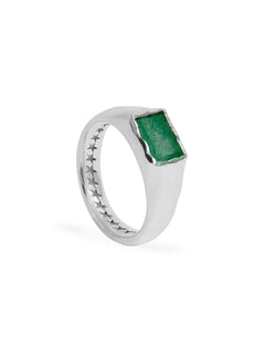 Rectangular Green Stone Ring