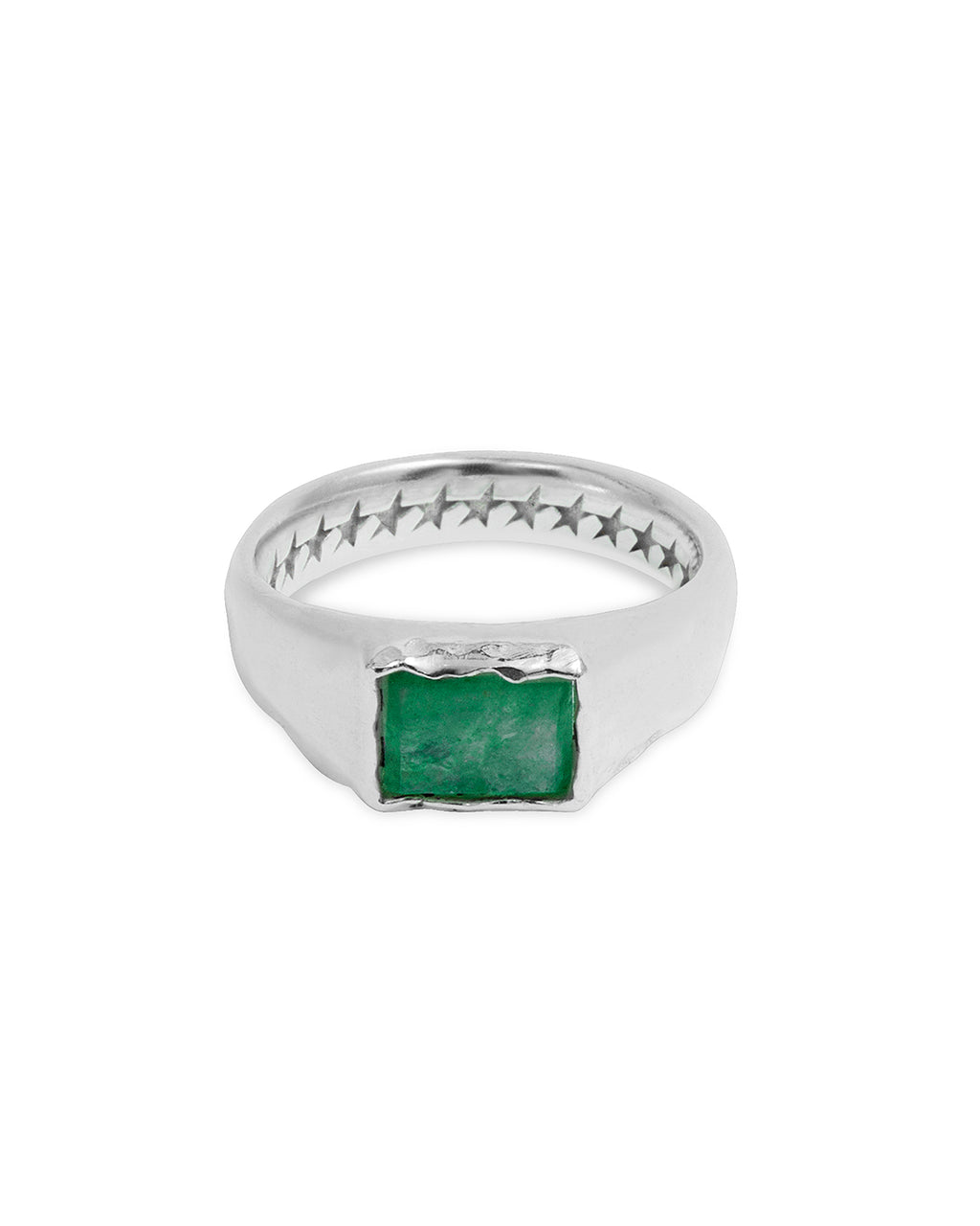 Rectangular Green Stone Ring