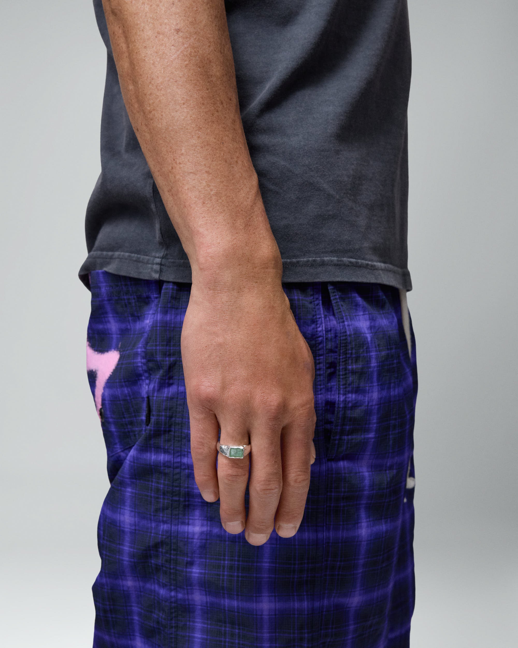 Rectangular Green Stone Ring