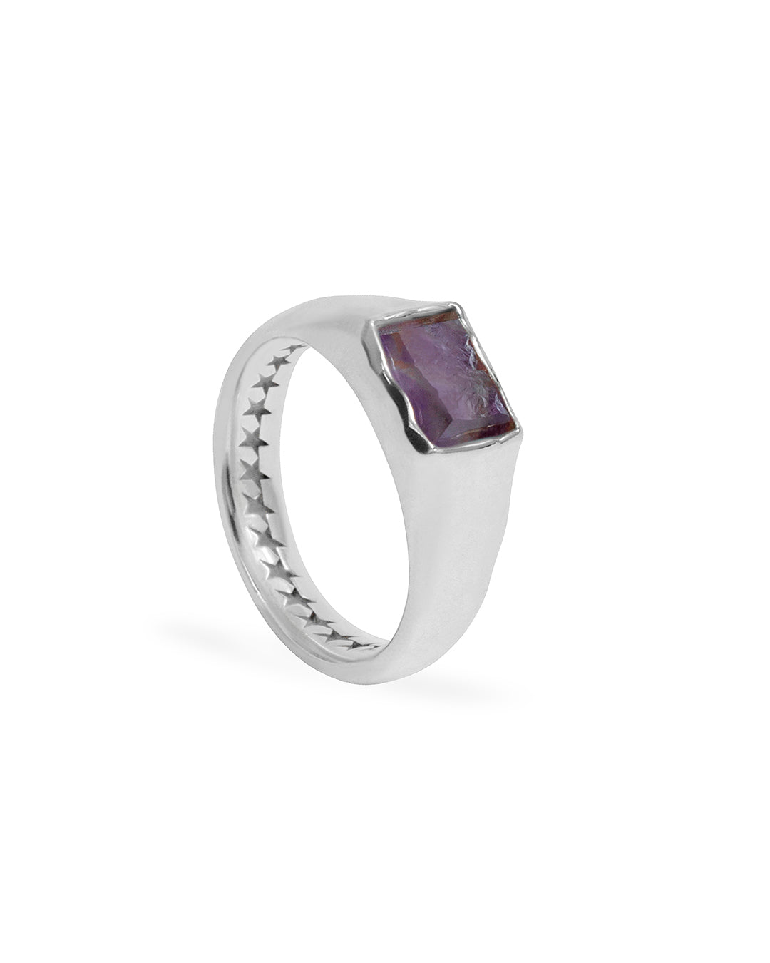 Rectangular Purple Stone Ring