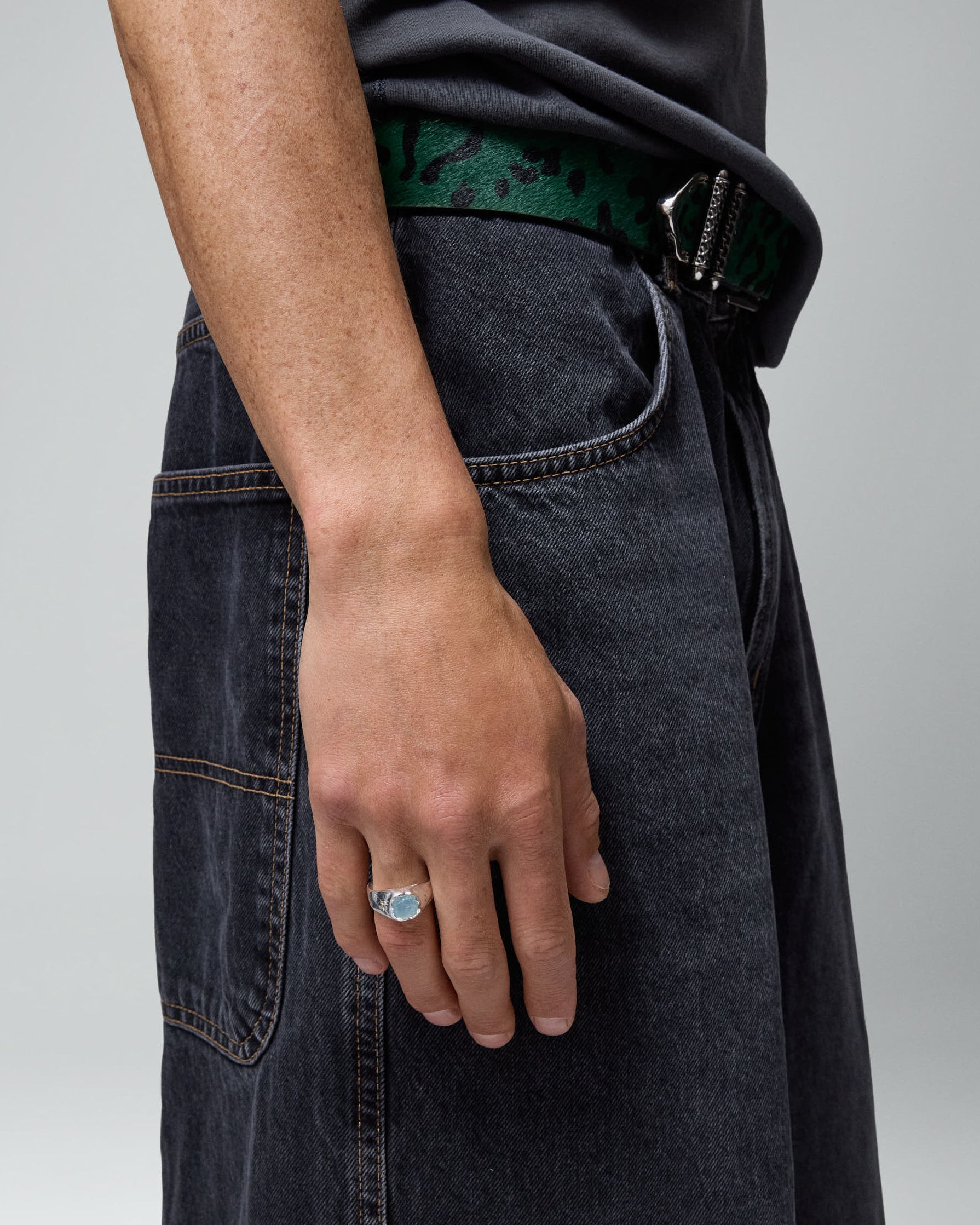 Square Blue Stone Signet