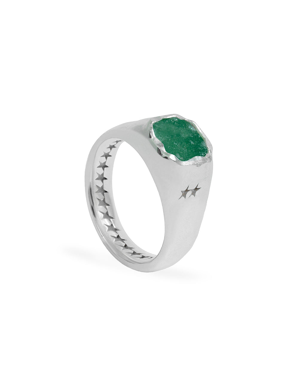 Square Green Stone Signet