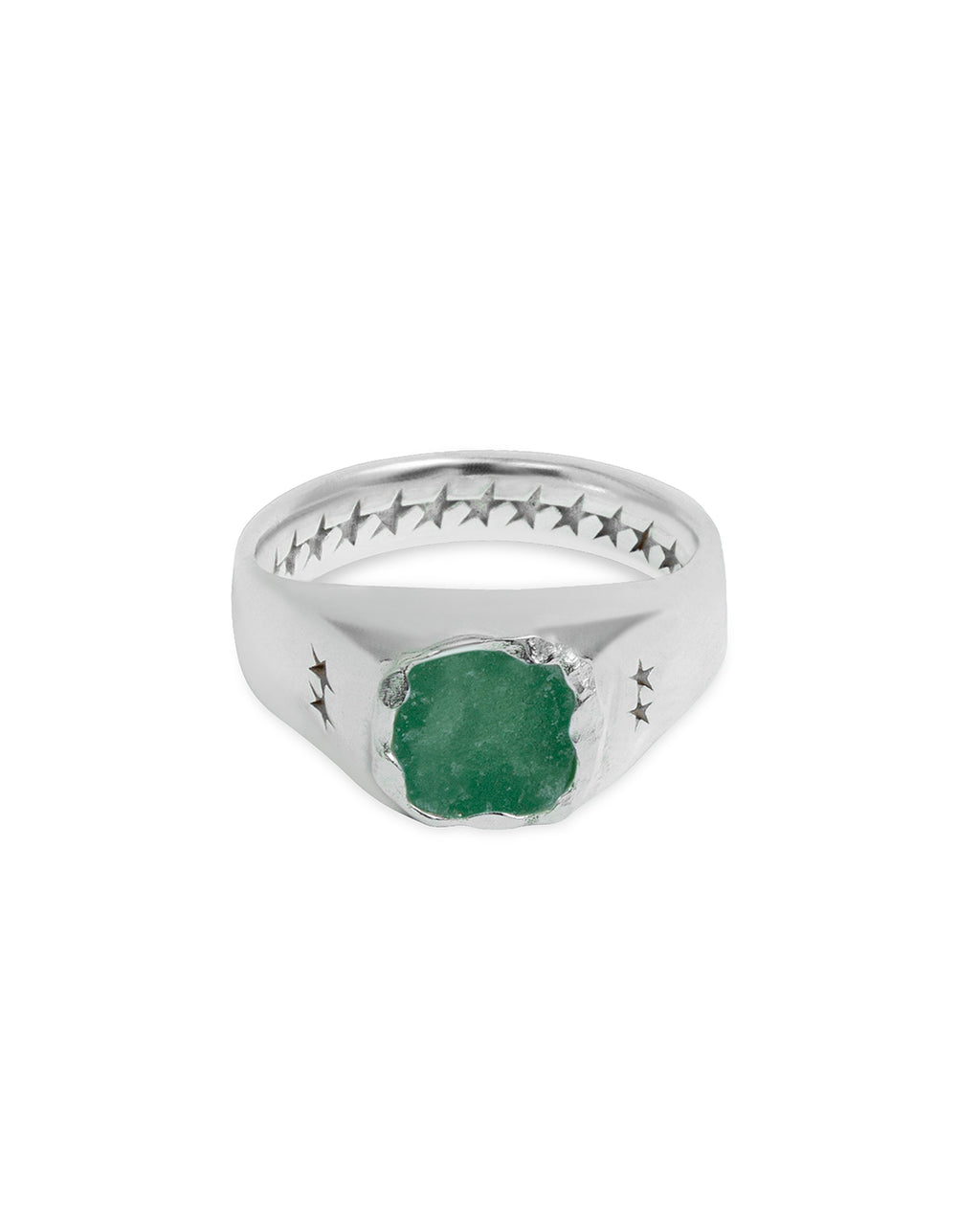 Square Green Stone Signet