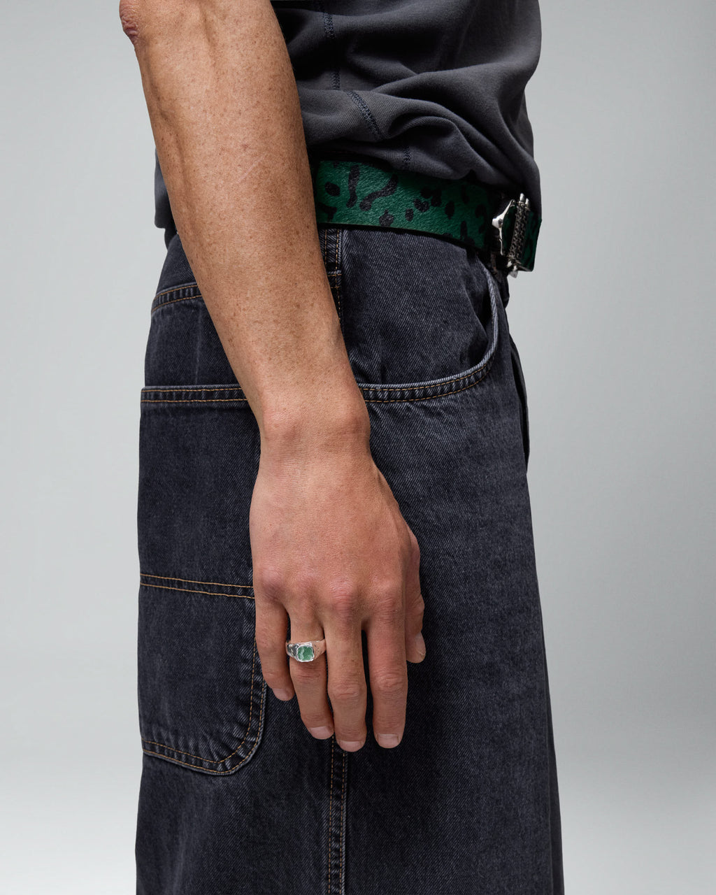 Square Green Stone Signet