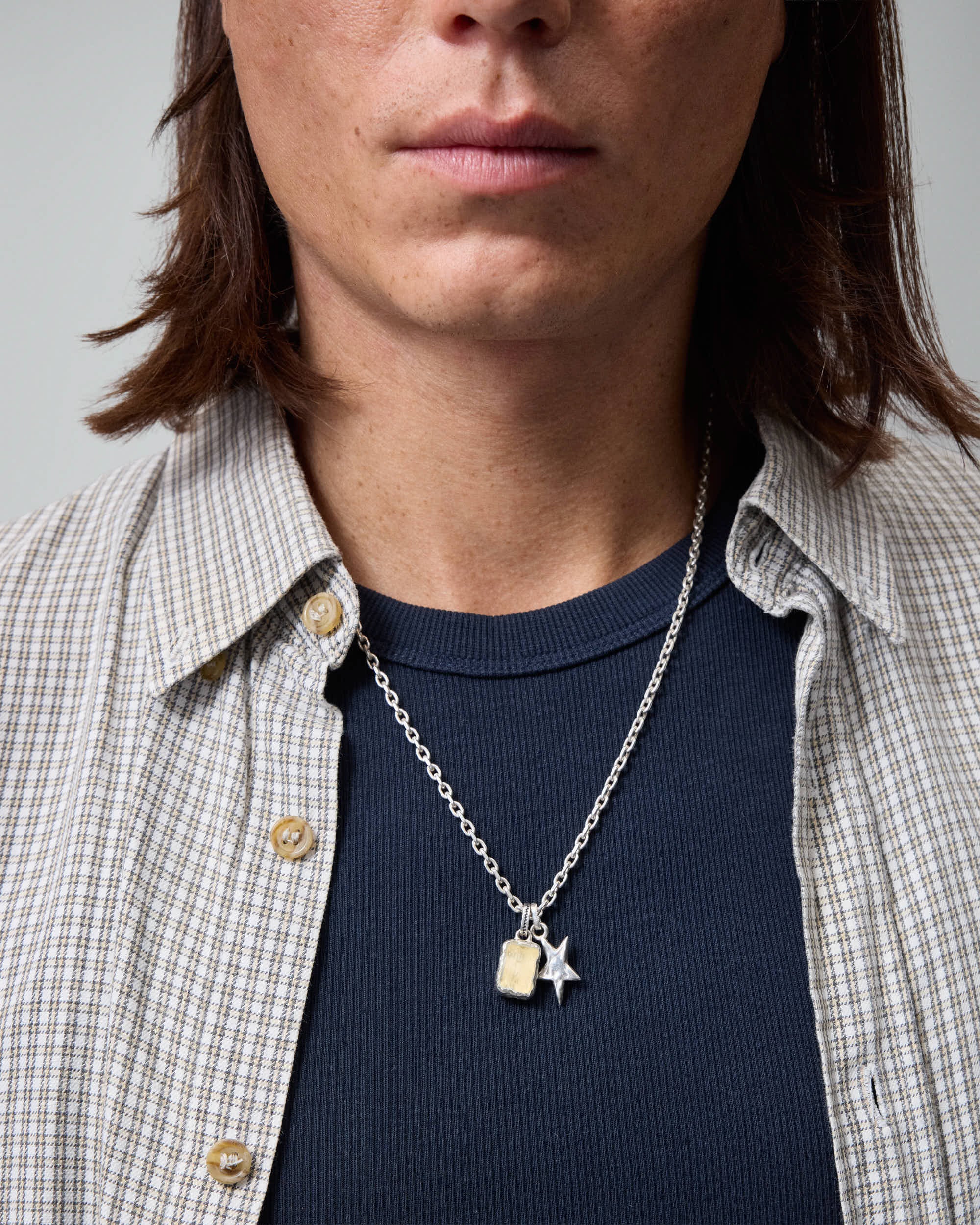 Yellow Stone Multicharm Necklace