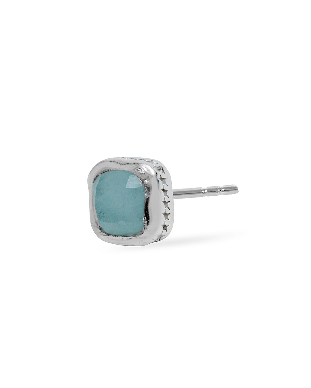 Square Blue Stone Stud
