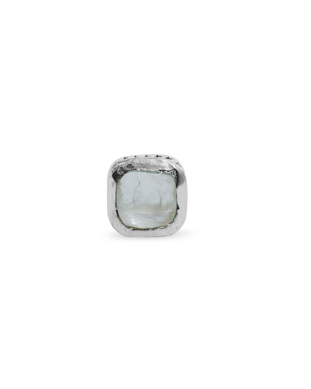 Square White Stone Stud