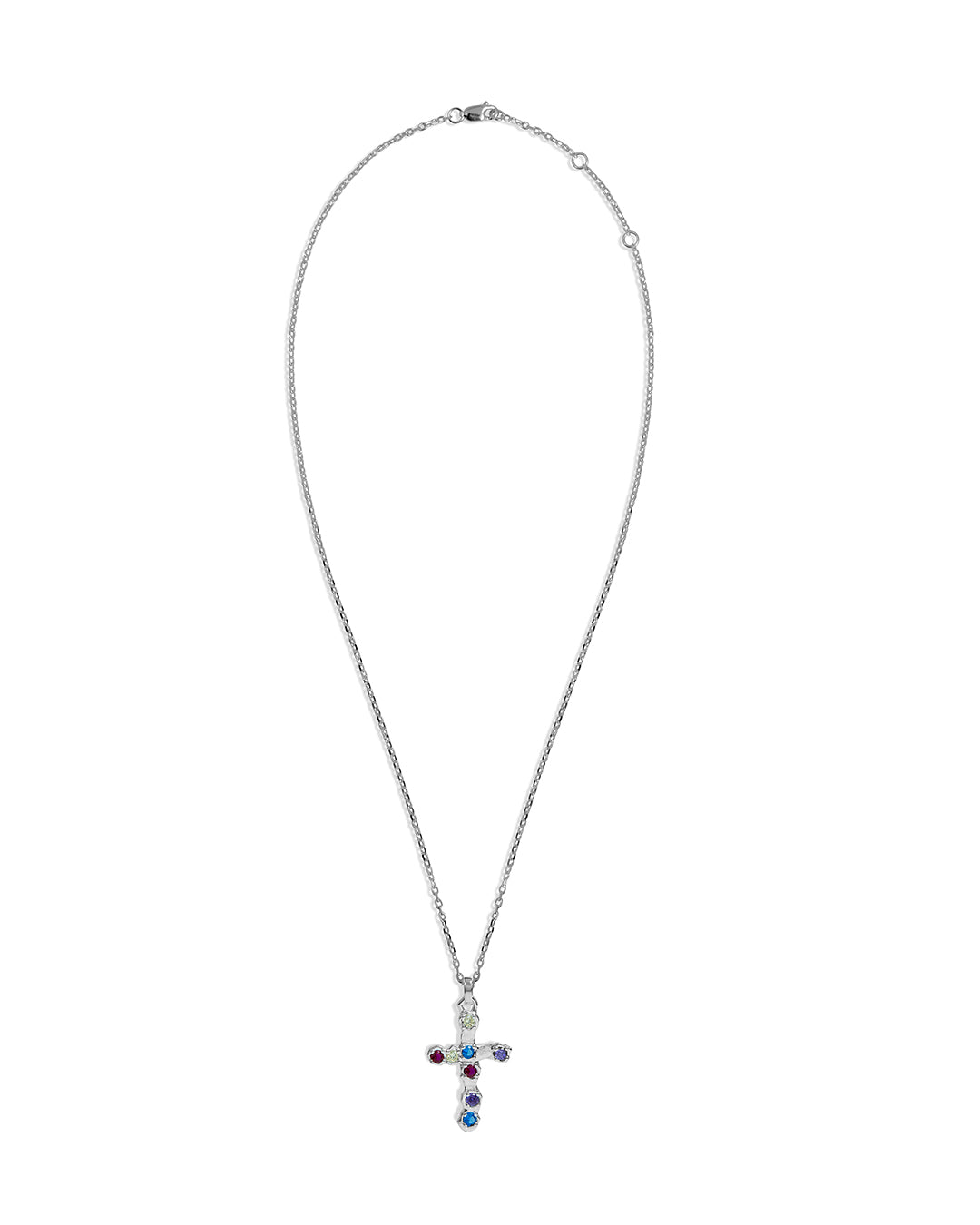Multicolor Stone Cross Necklace – Twojeys