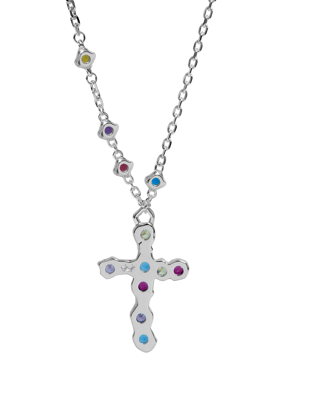 Heavy Multicolor Stone Cross Necklace – Twojeys