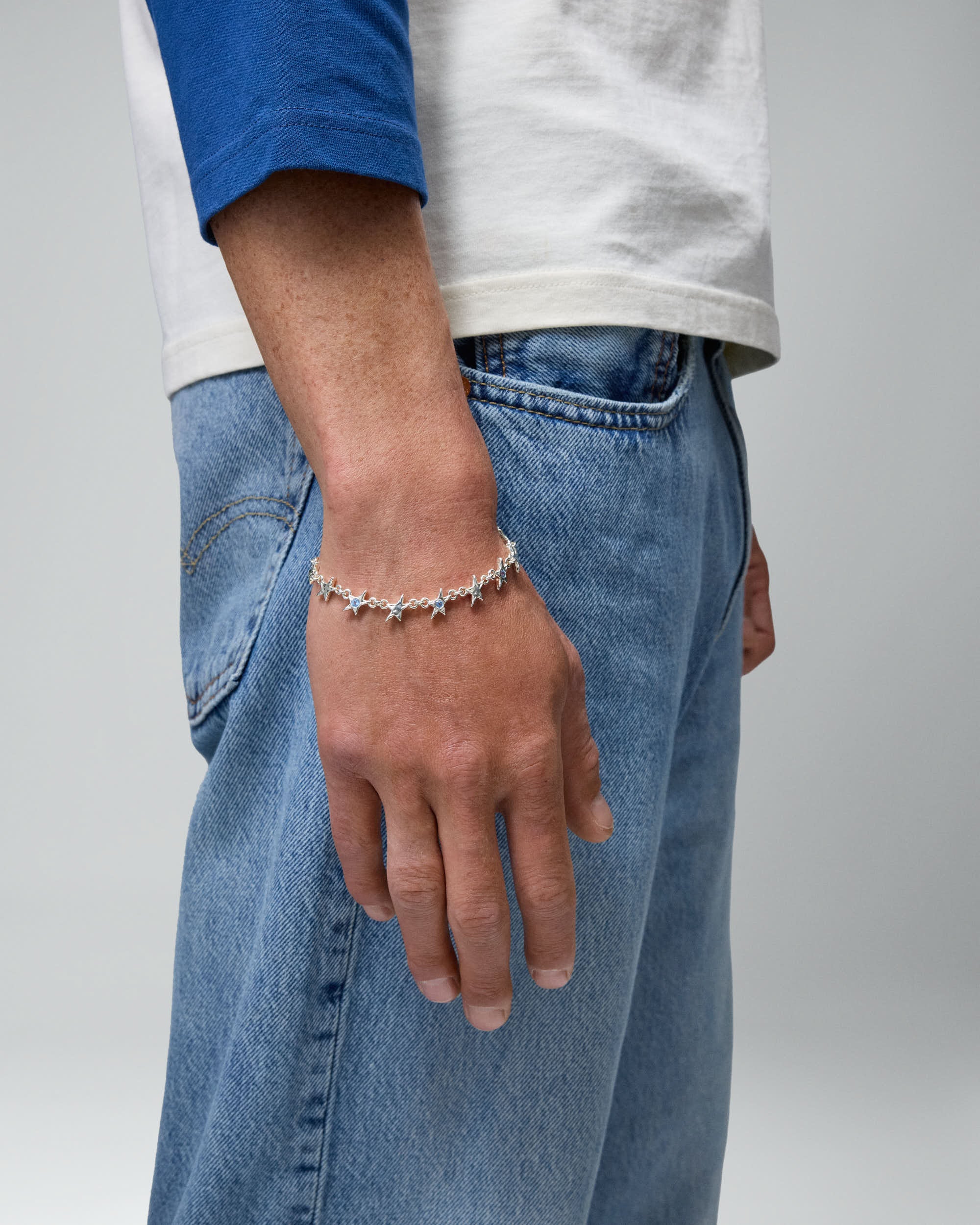 Organic Blue Stone Star Bracelet