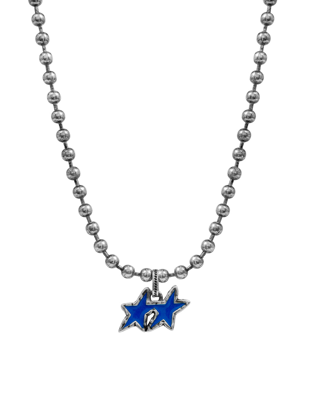 Blue Melted Stars Ball Necklace
