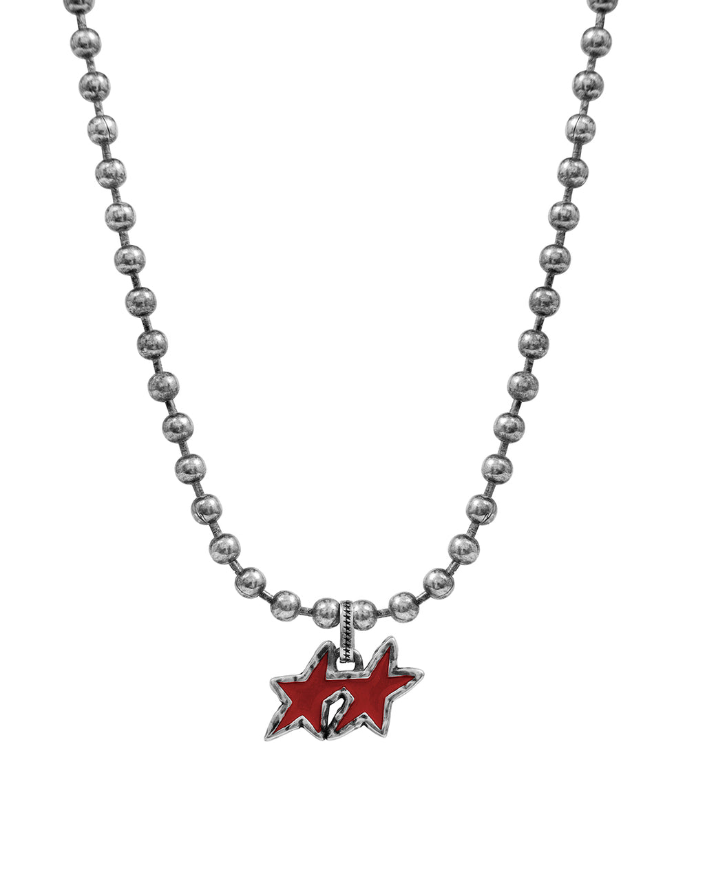 Red Melted Stars Ball Necklace