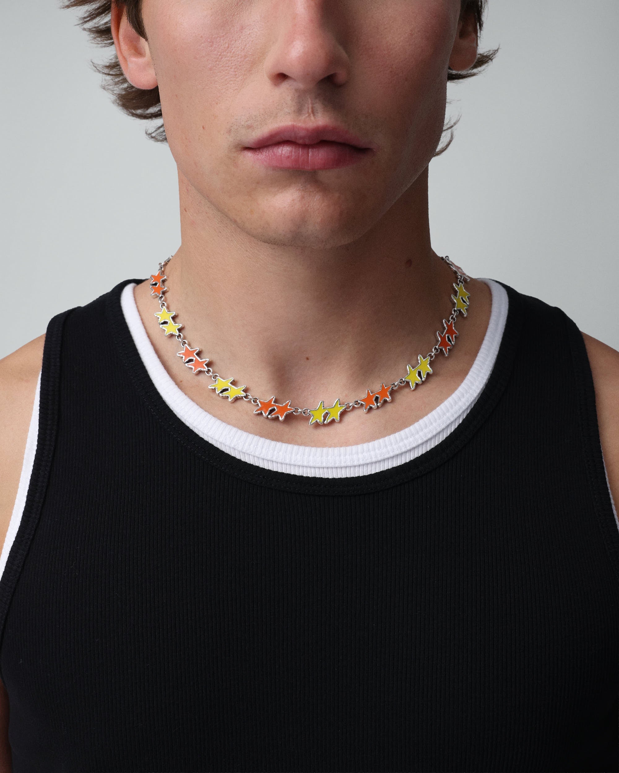 Yellow / Orange Melted Stars Necklace