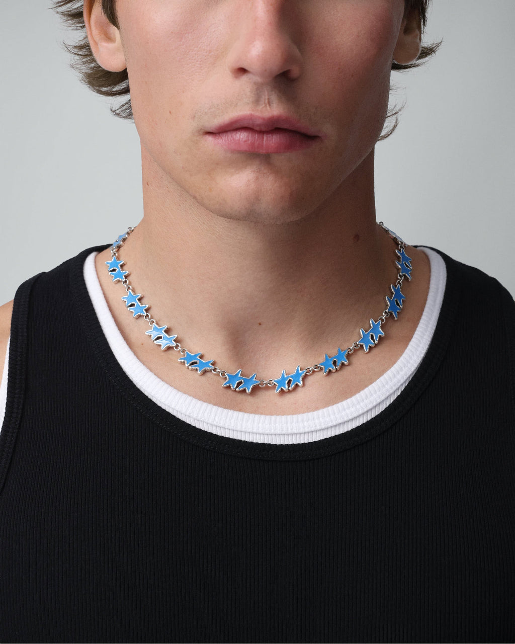 Light Blue Melted Stars Necklace