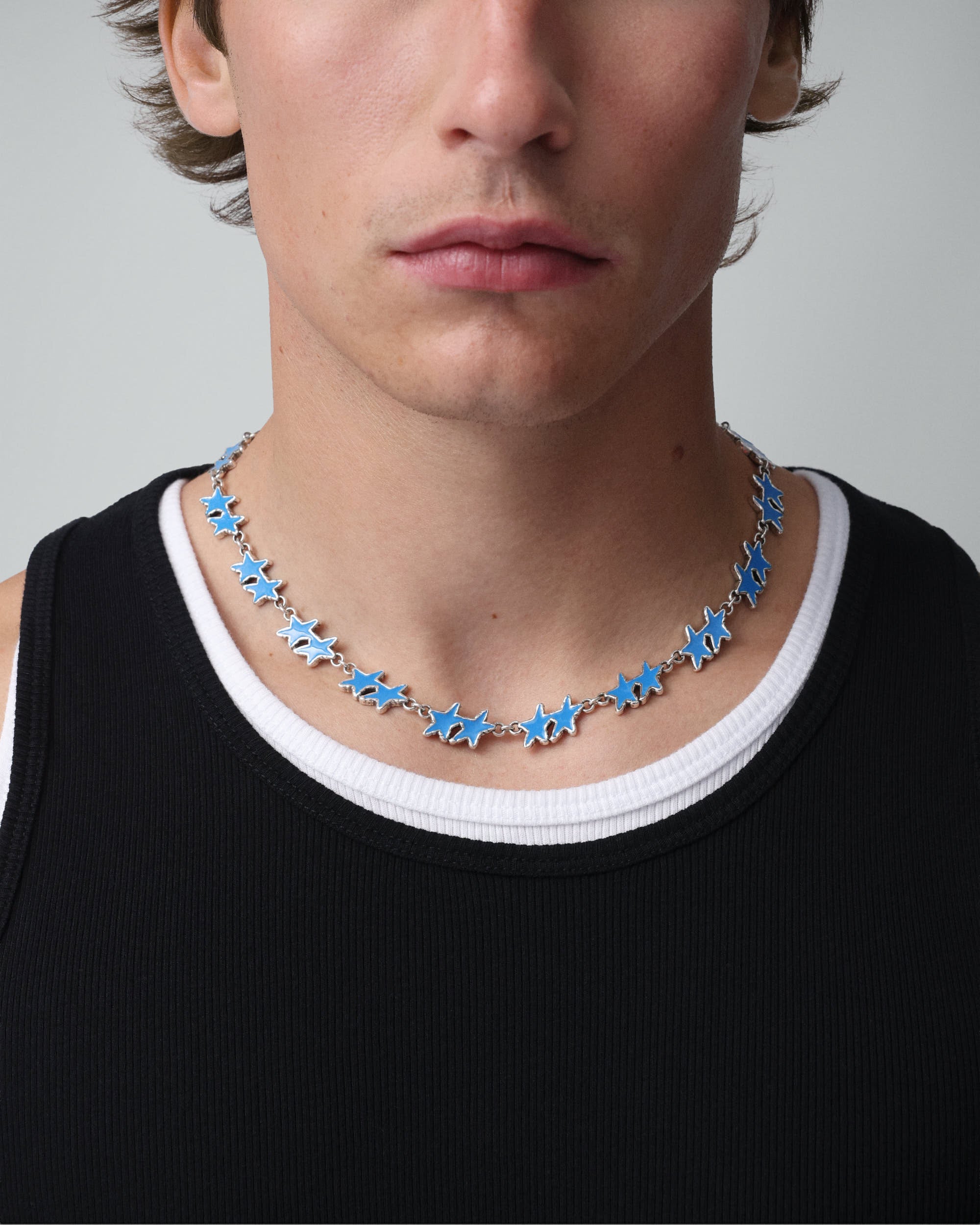 Light Blue Melted Stars Necklace